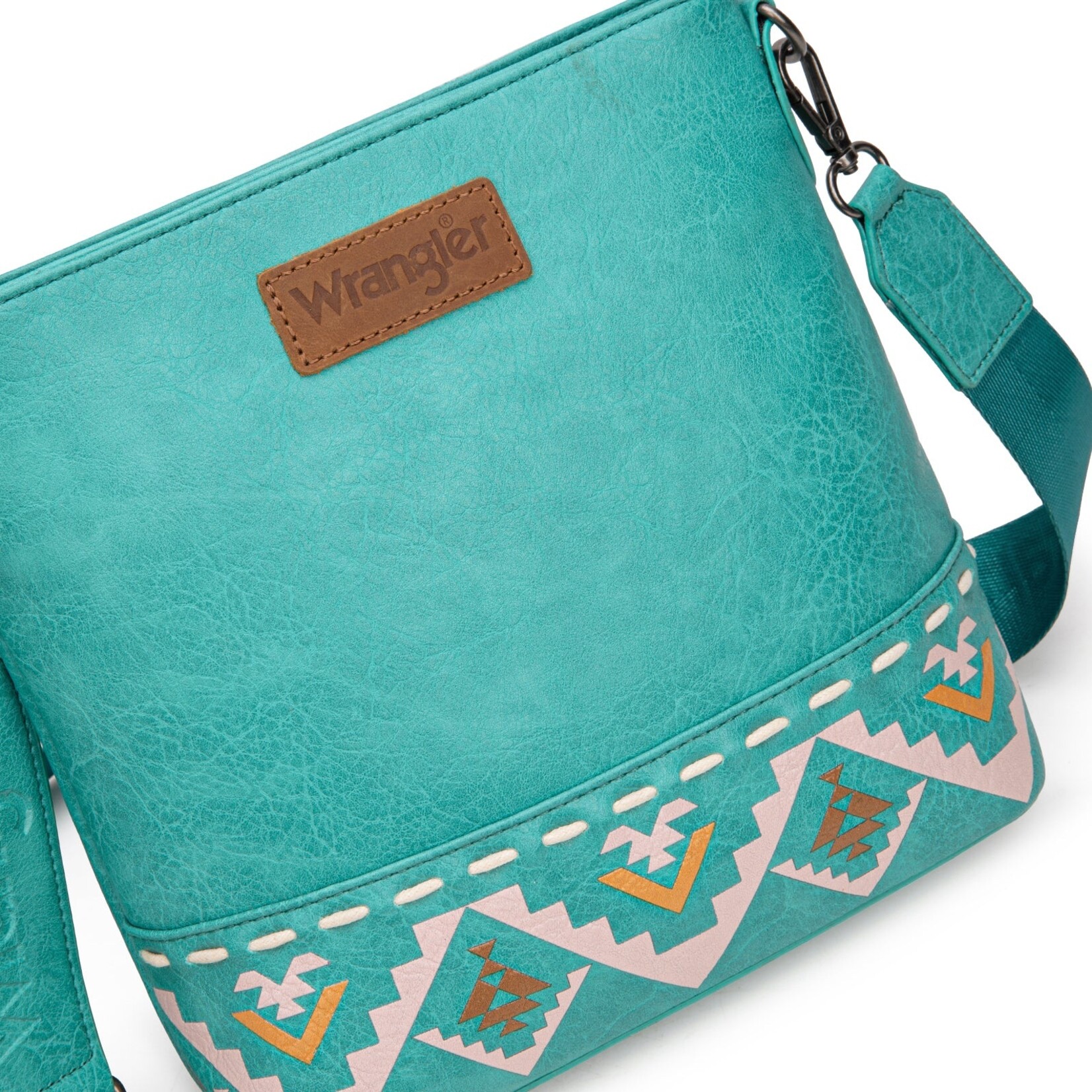 Montana West USA WG297G-8360TQ - Turquoise - Wrangler Aztec Print Crossbody Bag