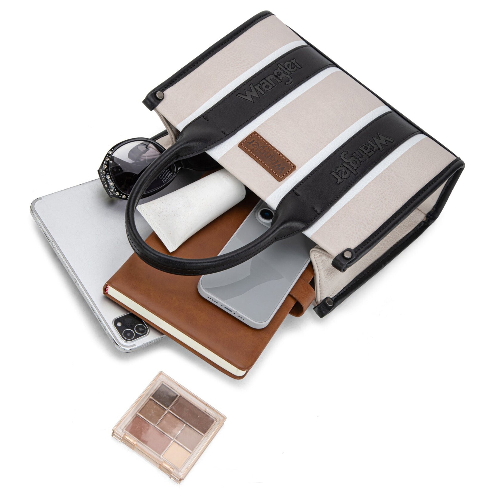 Montana West USA WG208-8120SBK - Black - Wrangler Color Block Tote/Crossbody