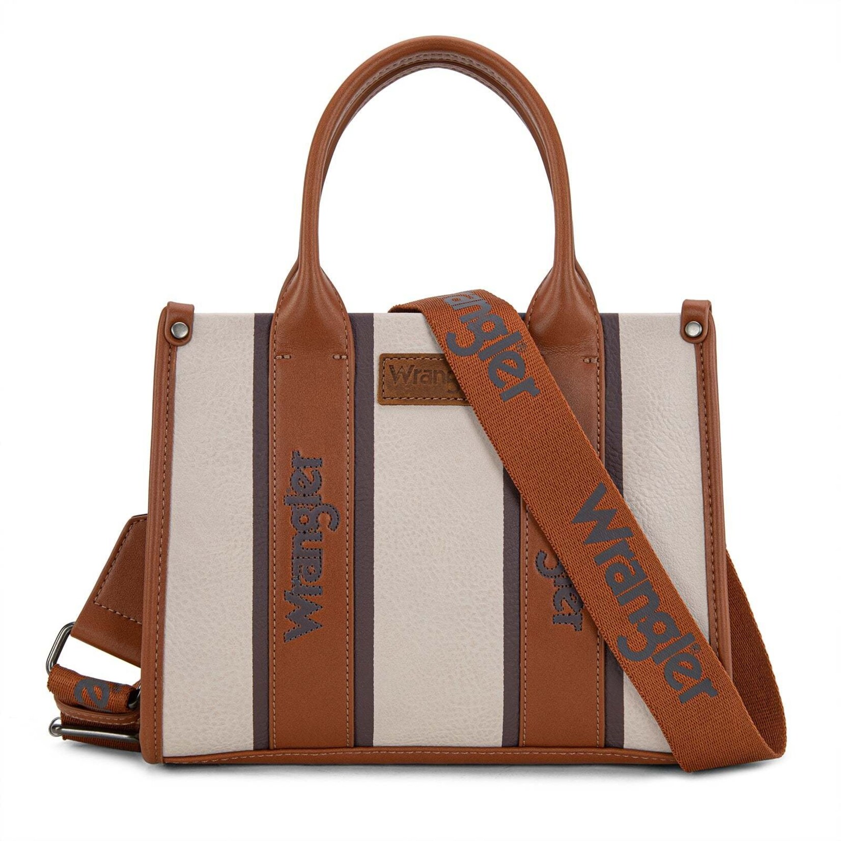Montana West USA WG208-8120SBR - Brown - Wrangler Color Block Tote/Crossbody