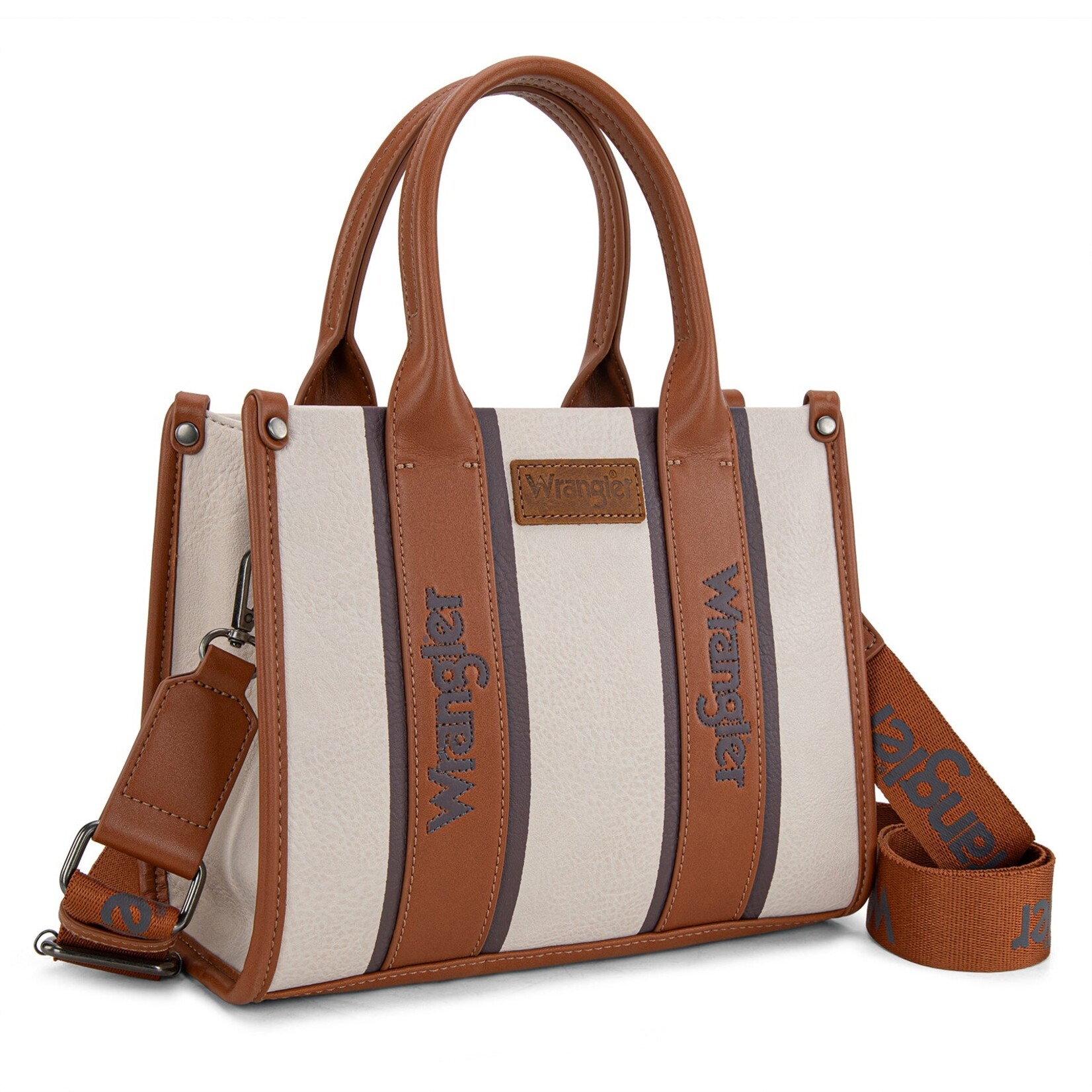 Montana West USA WG208-8120SBR - Brown - Wrangler Color Block Tote/Crossbody