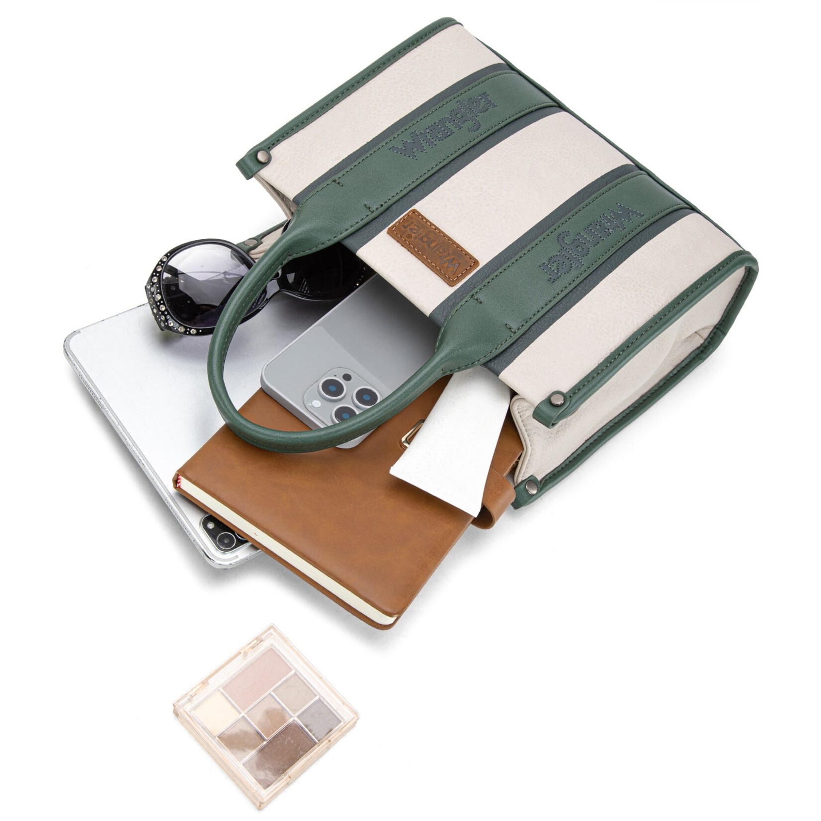 Montana West USA WG208-8120SGN - Green - Wrangler Color Block Tote/Crossbody