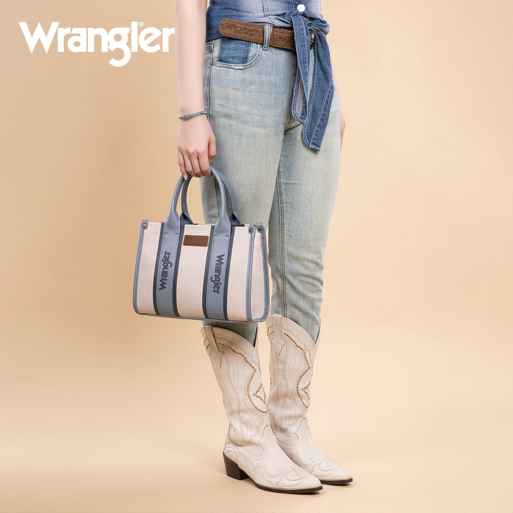 Montana West USA WG208-8120SJN - Jean - Wrangler Color Block Tote/Crossbody