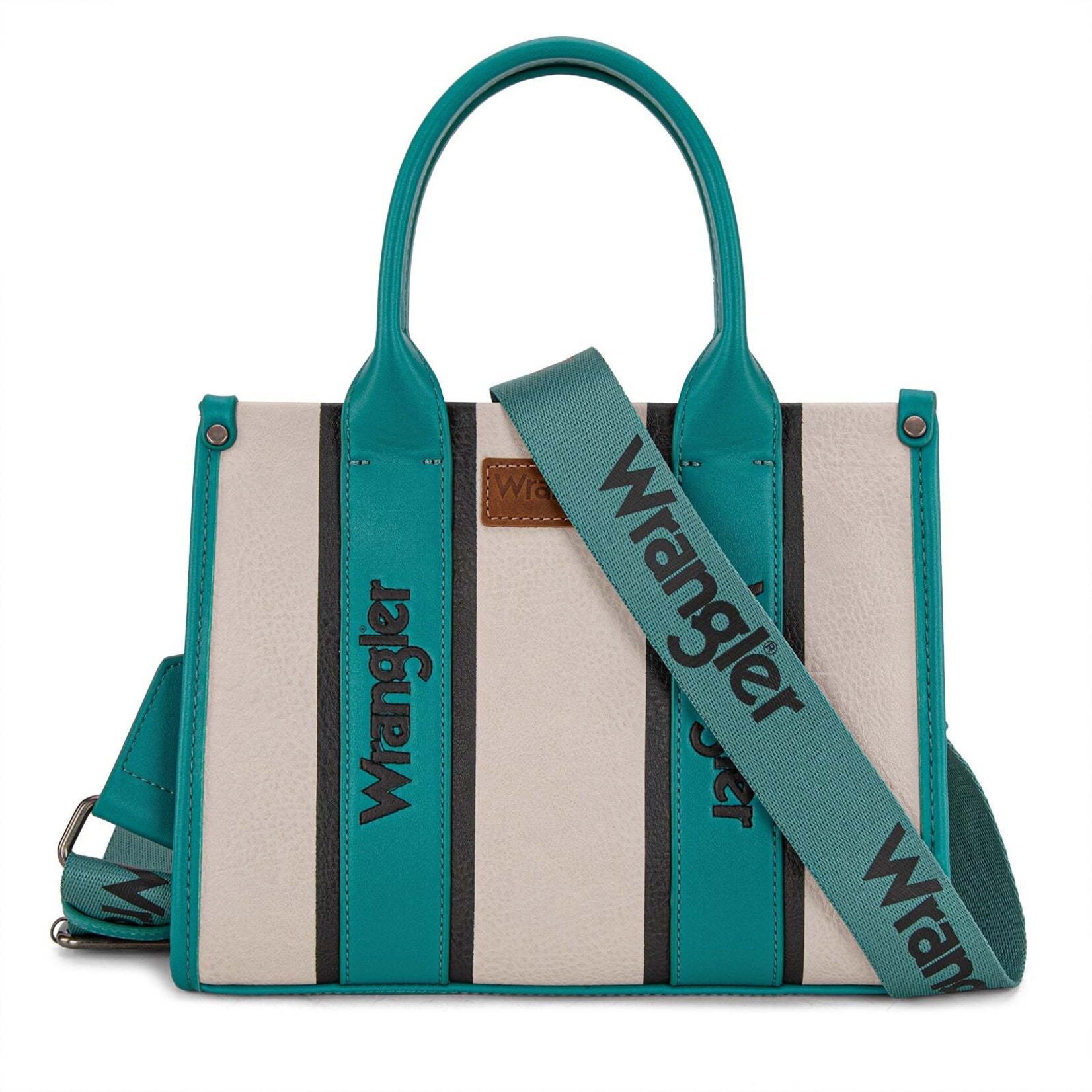 Montana West USA WG208-8120STQ - Turquoise - Wrangler Color Block Tote/Crossbody