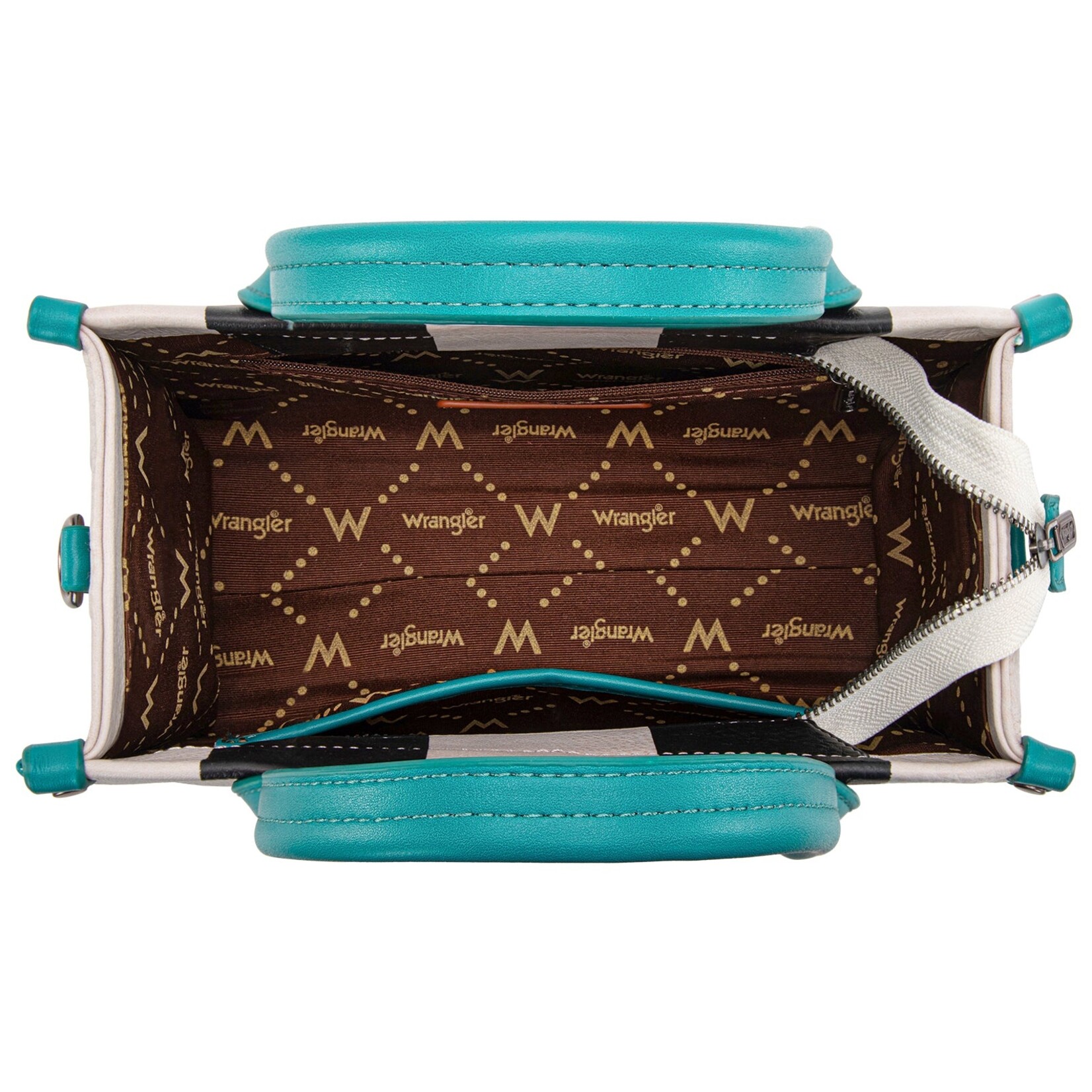 Montana West USA WG208-8120STQ - Turquoise - Wrangler Color Block Tote/Crossbody