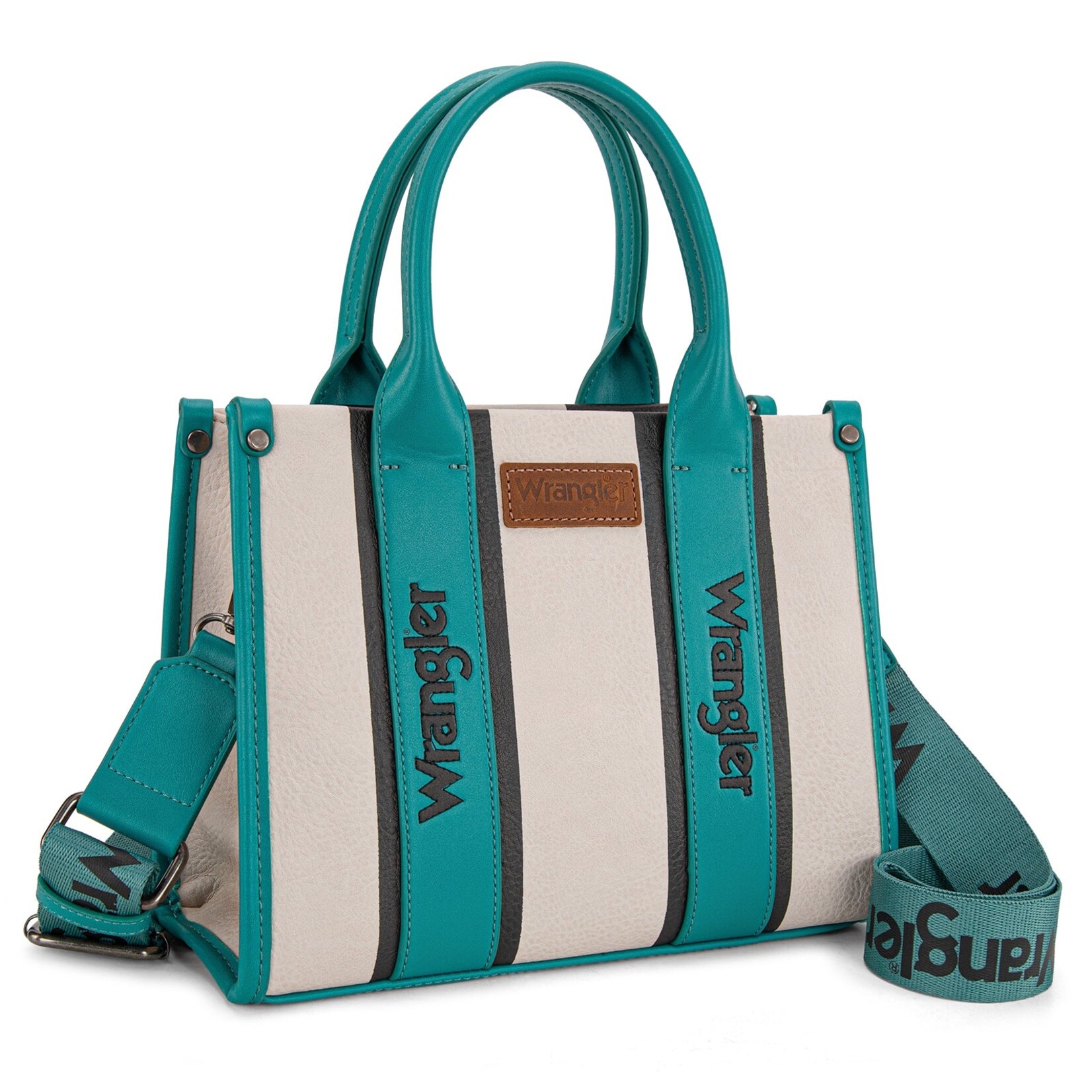 Montana West USA WG208-8120STQ - Turquoise - Wrangler Color Block Tote/Crossbody