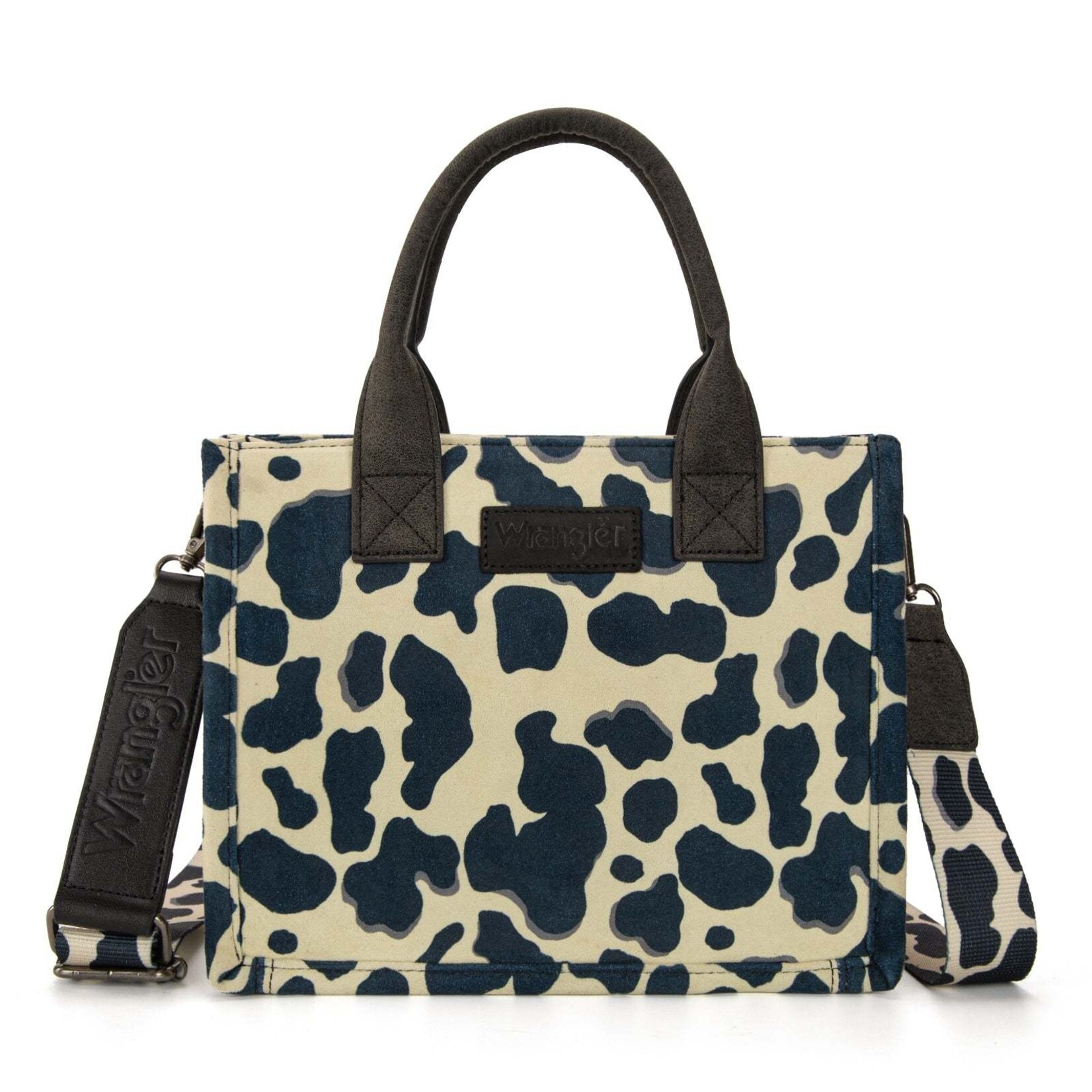 Montana West USA WG264-8120BK - Black - Wrangler Cow Print CC Tote/Crossbody
