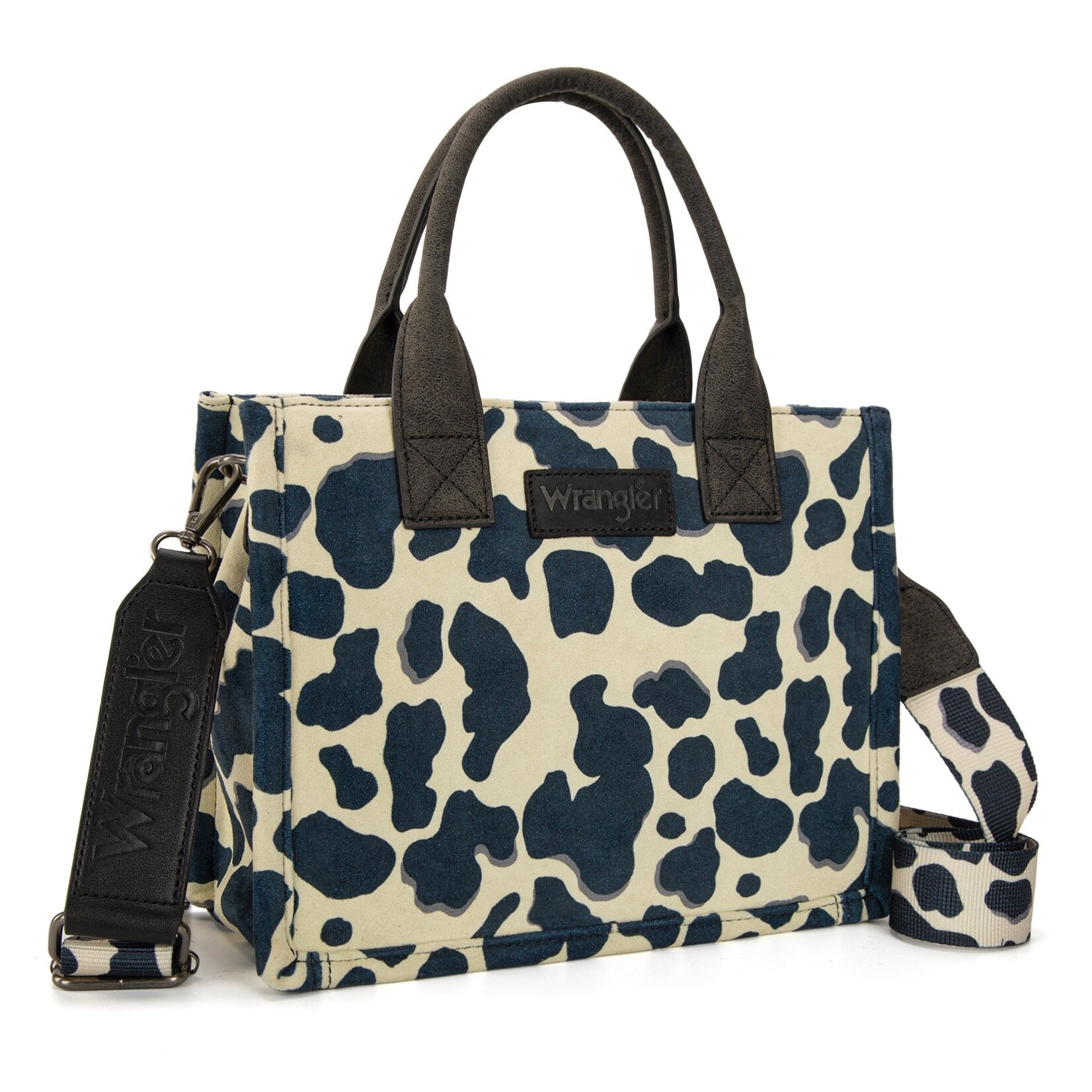 Montana West USA WG264-8120BK - Black - Wrangler Cow Print CC Tote/Crossbody