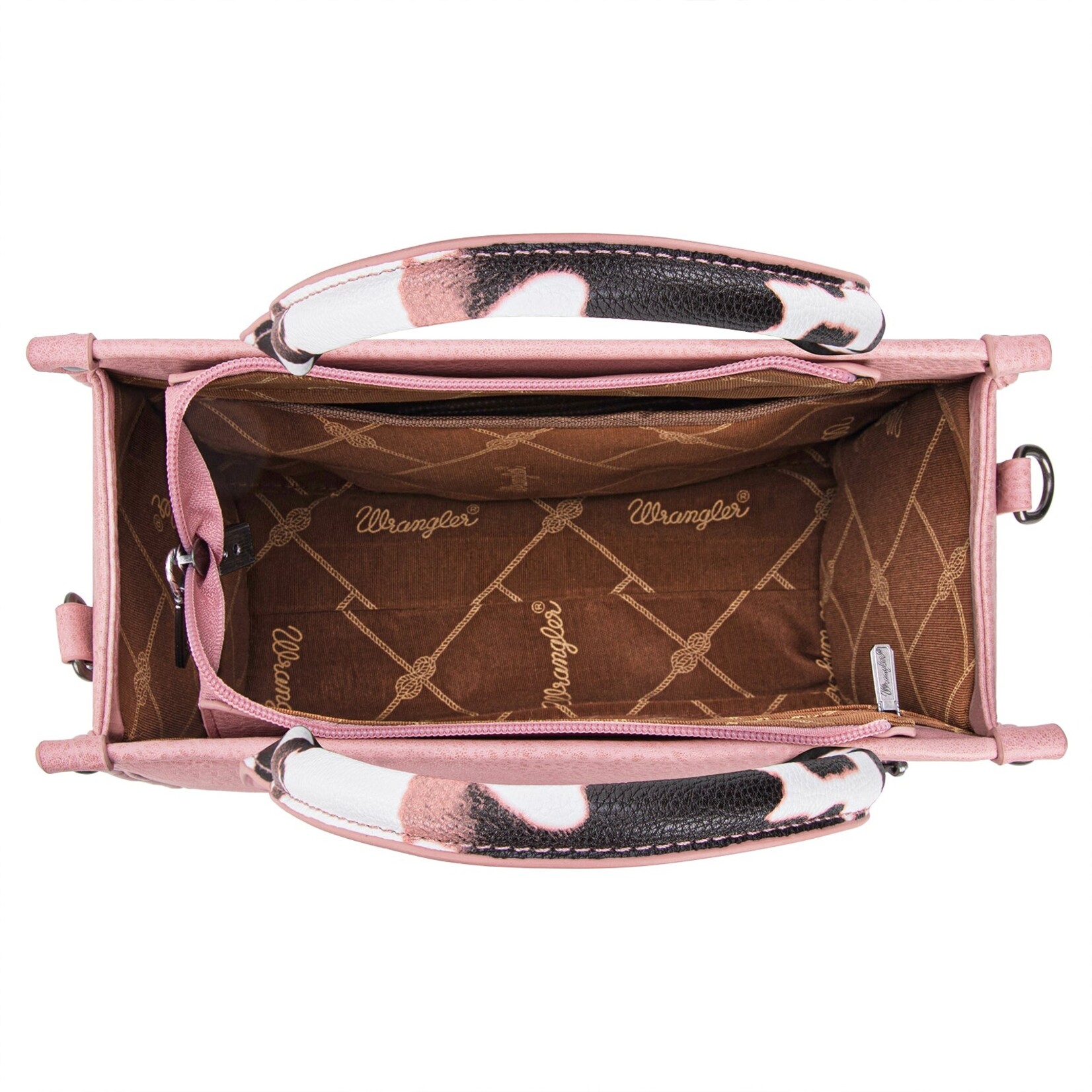 Montana West USA WG102-8120SPK - Hot Pink - Wrangler Cow Print CC Tote / Crossbody