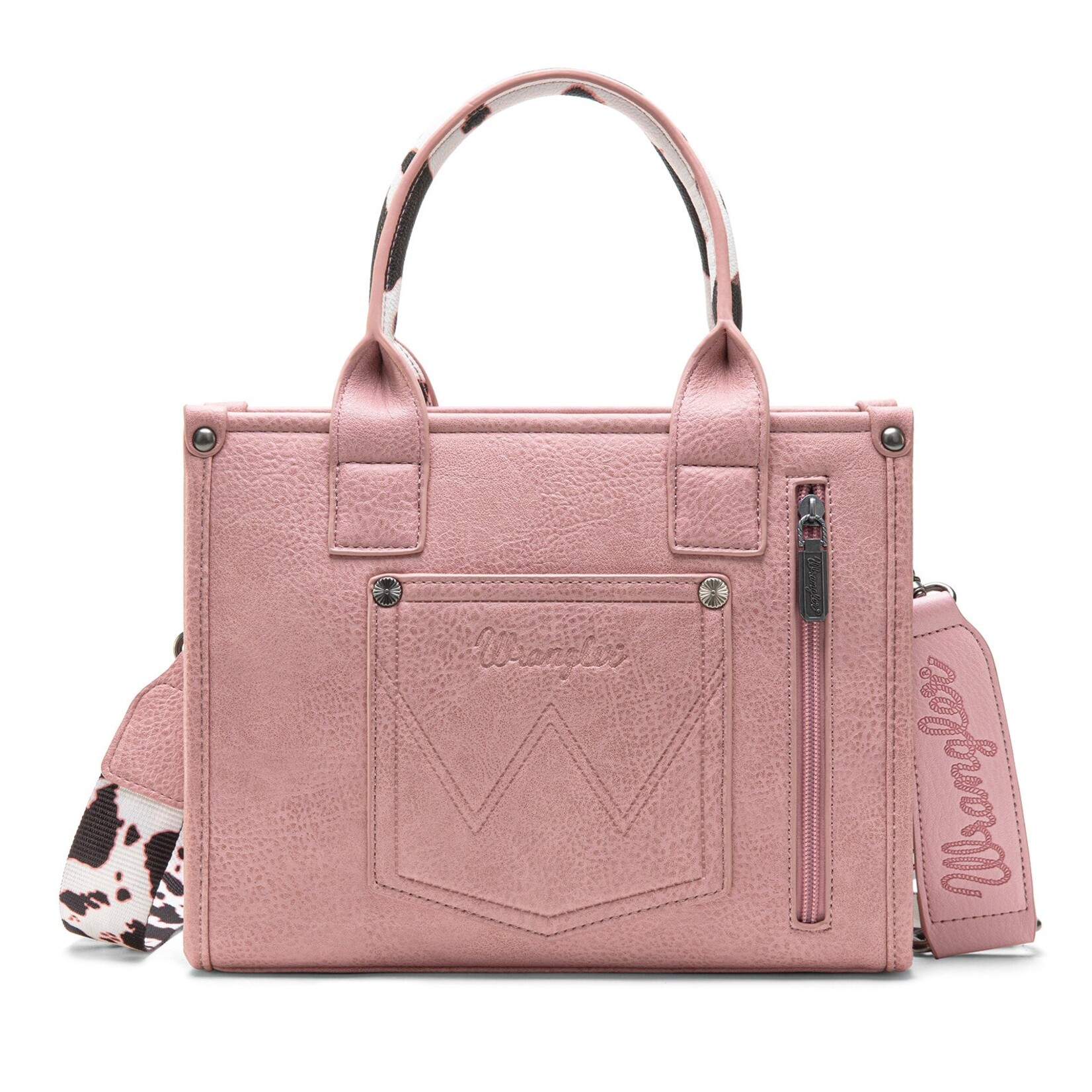 Montana West USA WG102-8120SPK - Hot Pink - Wrangler Cow Print CC Tote / Crossbody