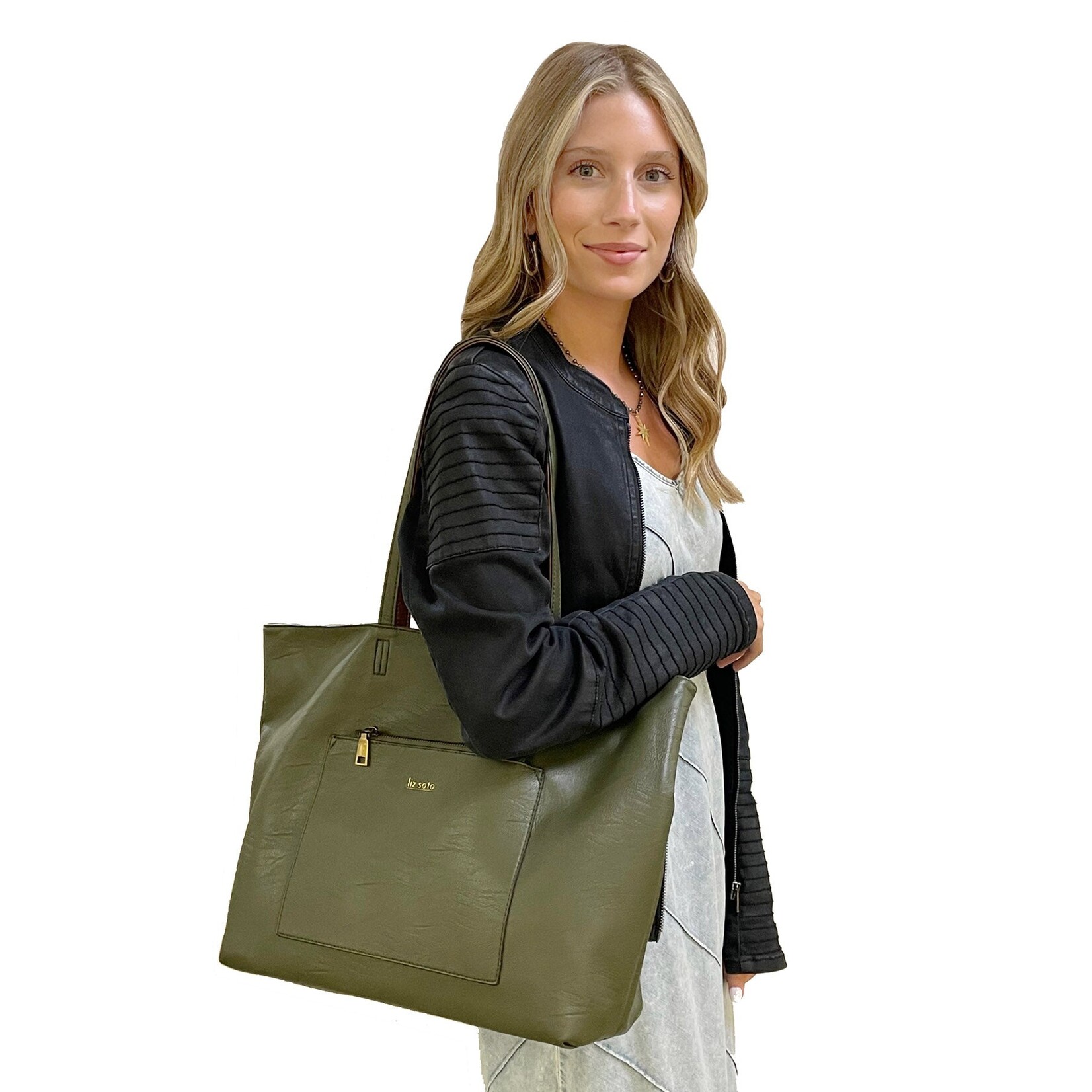 Liz Soto 3302 Olive/Coffee - Julie Reversible Tote