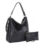 Liz Soto 3321 Black - Madison Hobo with detachable wristlet