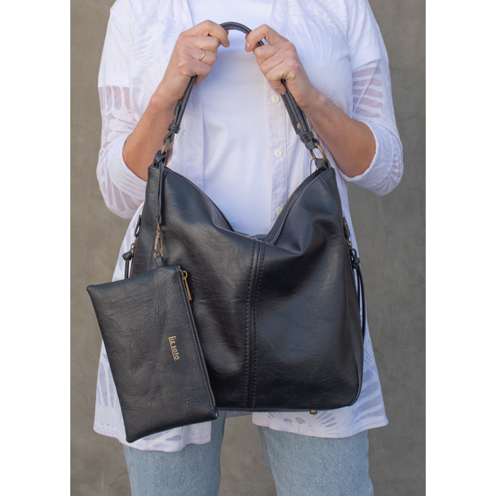 Liz Soto 3321 Denim - Madison Hobo with detachable wristlet