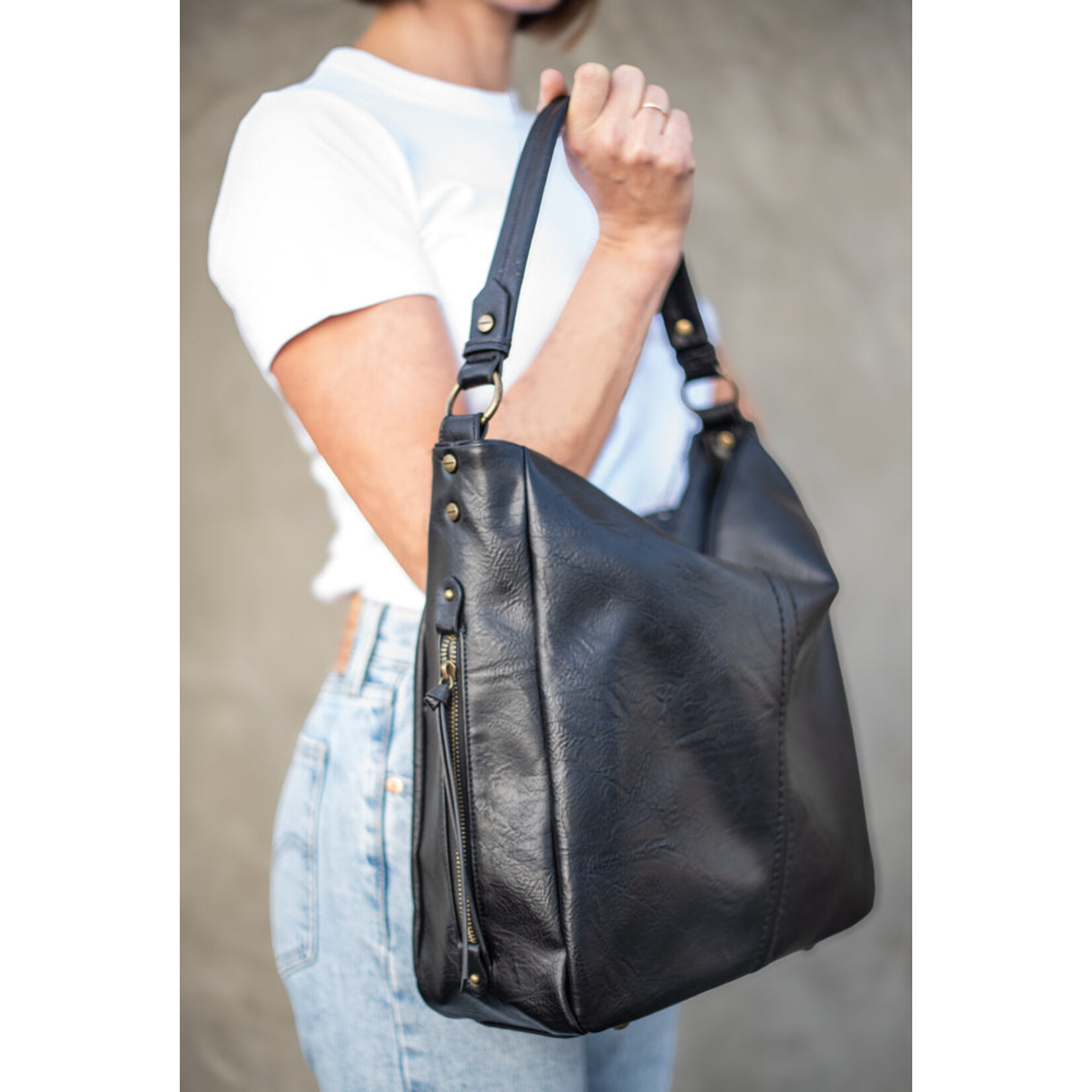 Liz Soto 3321 Denim - Madison Hobo with detachable wristlet