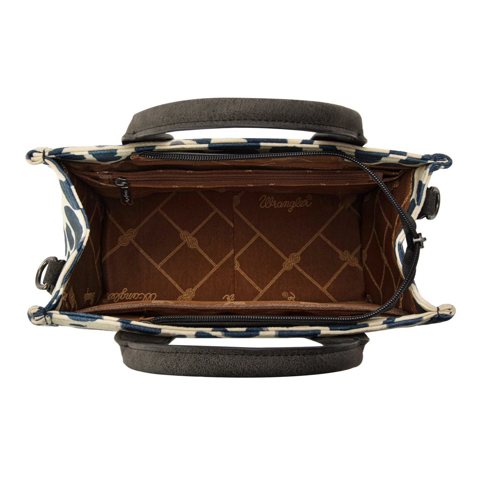 Montana West USA SP-WG264-8120BK - Black - Wrangler Cow Print CC Tote/Crossbody