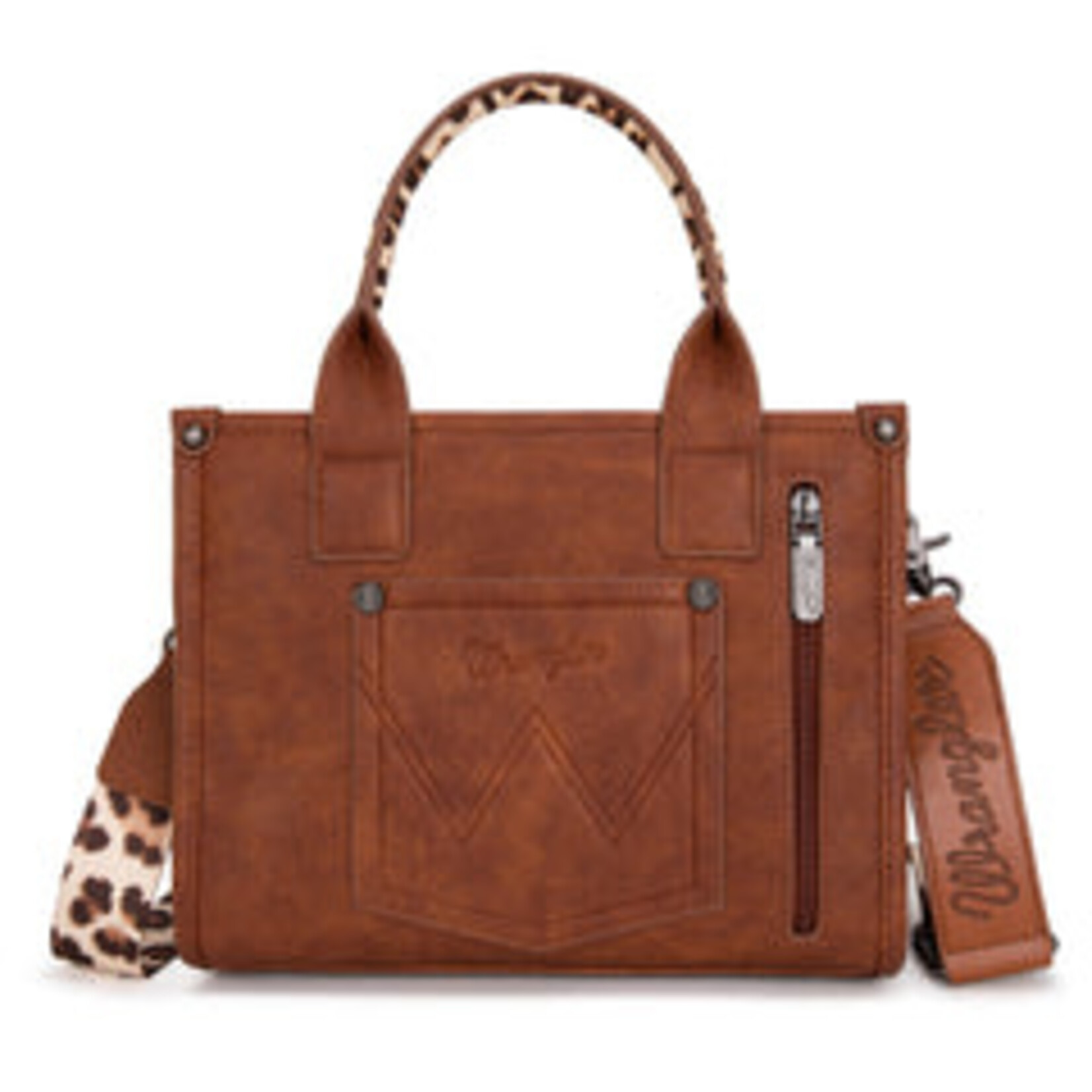 Montana West USA WG102-8120S - Light Brown - Wrangler Leopard Print CC Tote / Crossbody