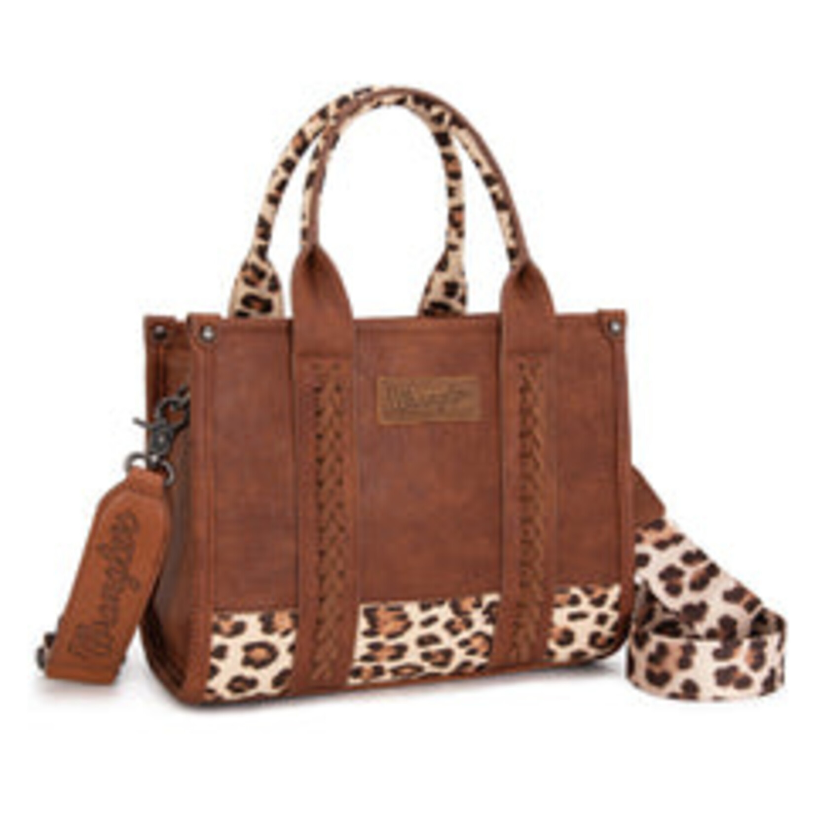 Montana West USA WG102-8120S - Light Brown - Wrangler Leopard Print CC Tote / Crossbody