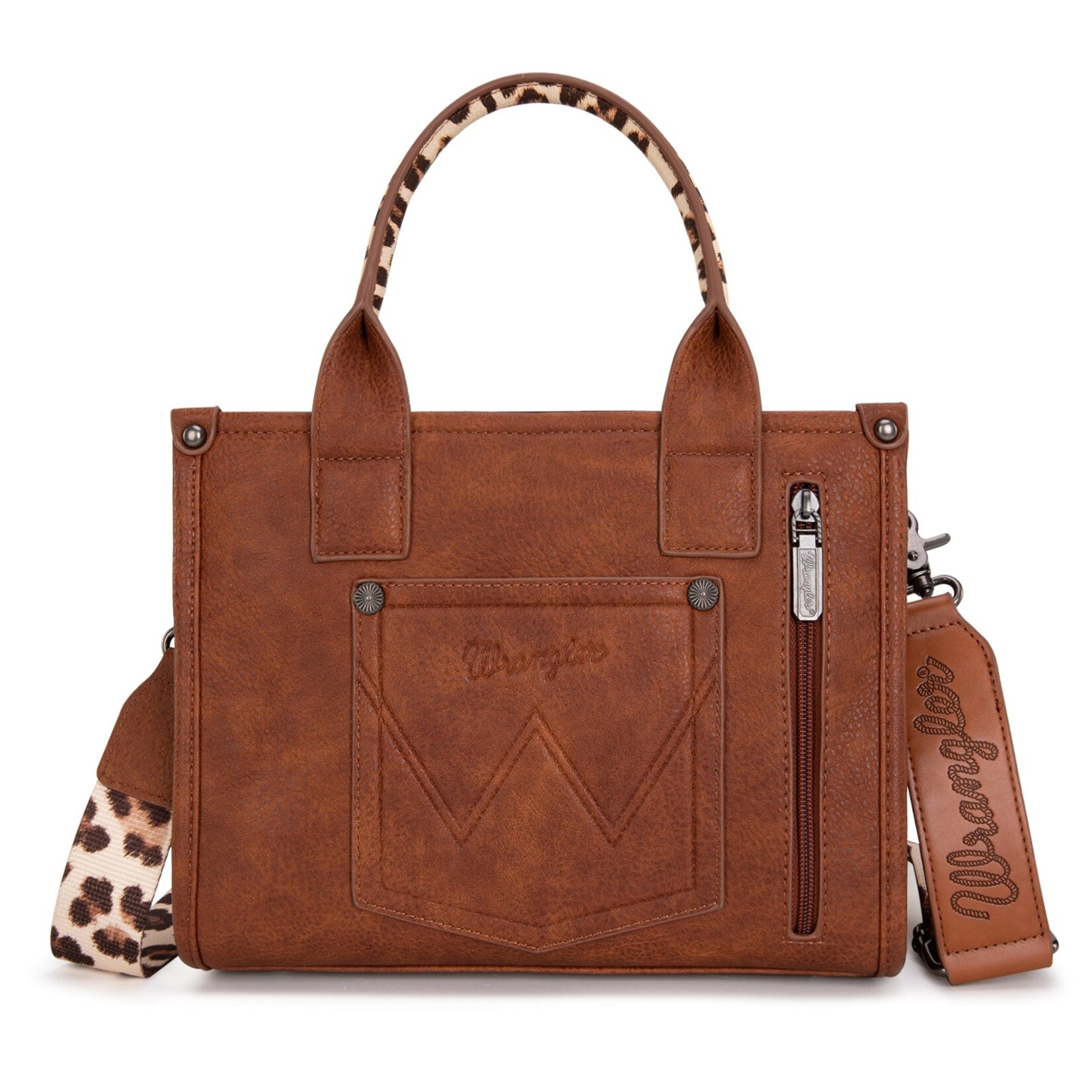 Montana West USA WG102-8120S - Light Brown - Wrangler Leopard Print CC Tote / Crossbody
