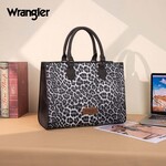 Montana West USA WG296-8625BK - Black - Wrangler Leopard Print Wide Tote / Crossbody