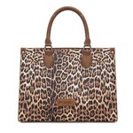 Montana West USA WG296-8625BR - Brown - Wrangler Leopard Print Wide Tote / Crossbody