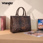 Montana West USA WG296-8625CF - Cafe - Wrangler Leopard Print Wide Tote / Crossbody