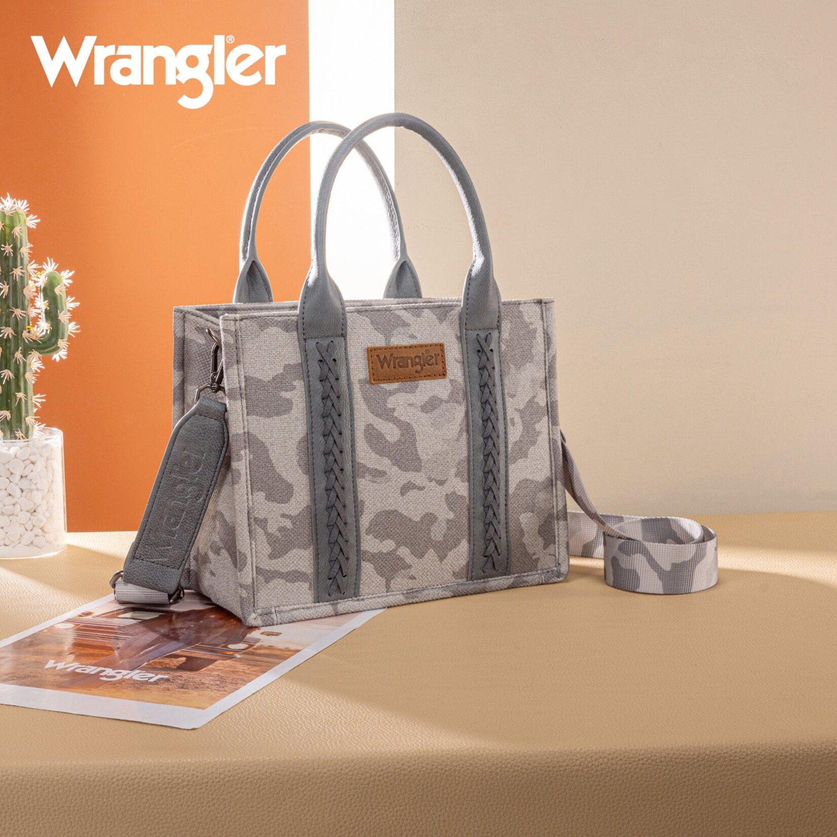 Montana West USA WG286-8120S - Grey - Wrangler Camo Print CC Tote / Crossbody