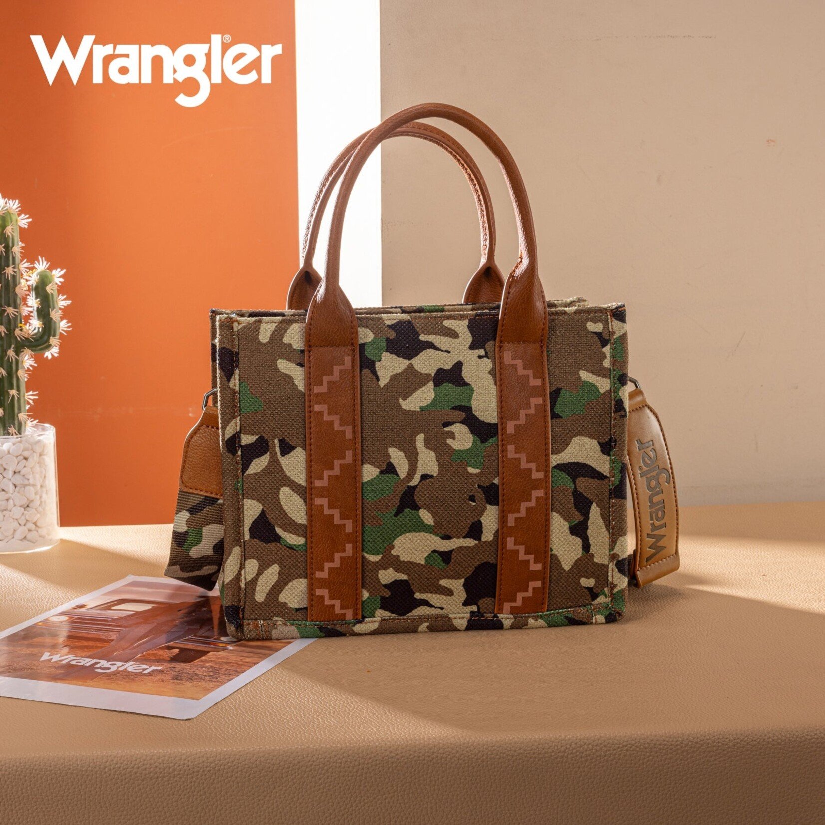 Montana West USA WG286-8120SGN - Green - Wrangler Camo Print CC Tote / Crossbody