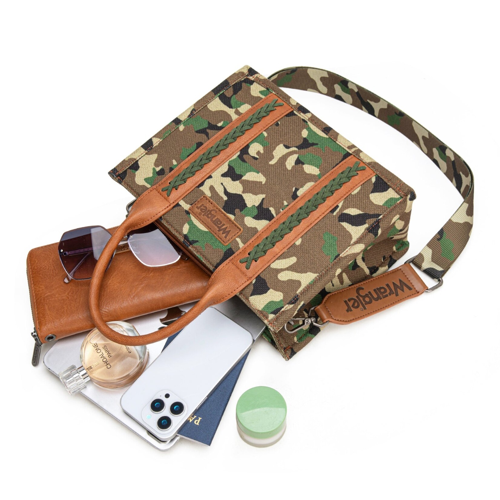 Montana West USA WG286-8120S - Green - Wrangler Camo Print CC Tote / Crossbody