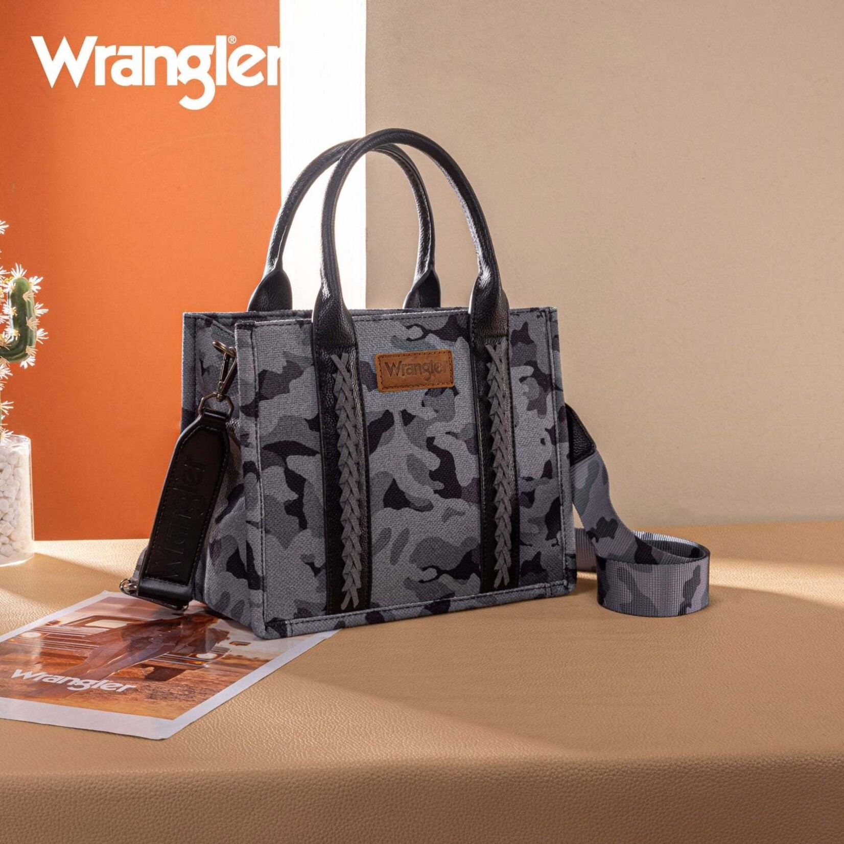 Montana West USA WG286-8120S - Black - Wrangler Camo Print CC Tote / Crossbody