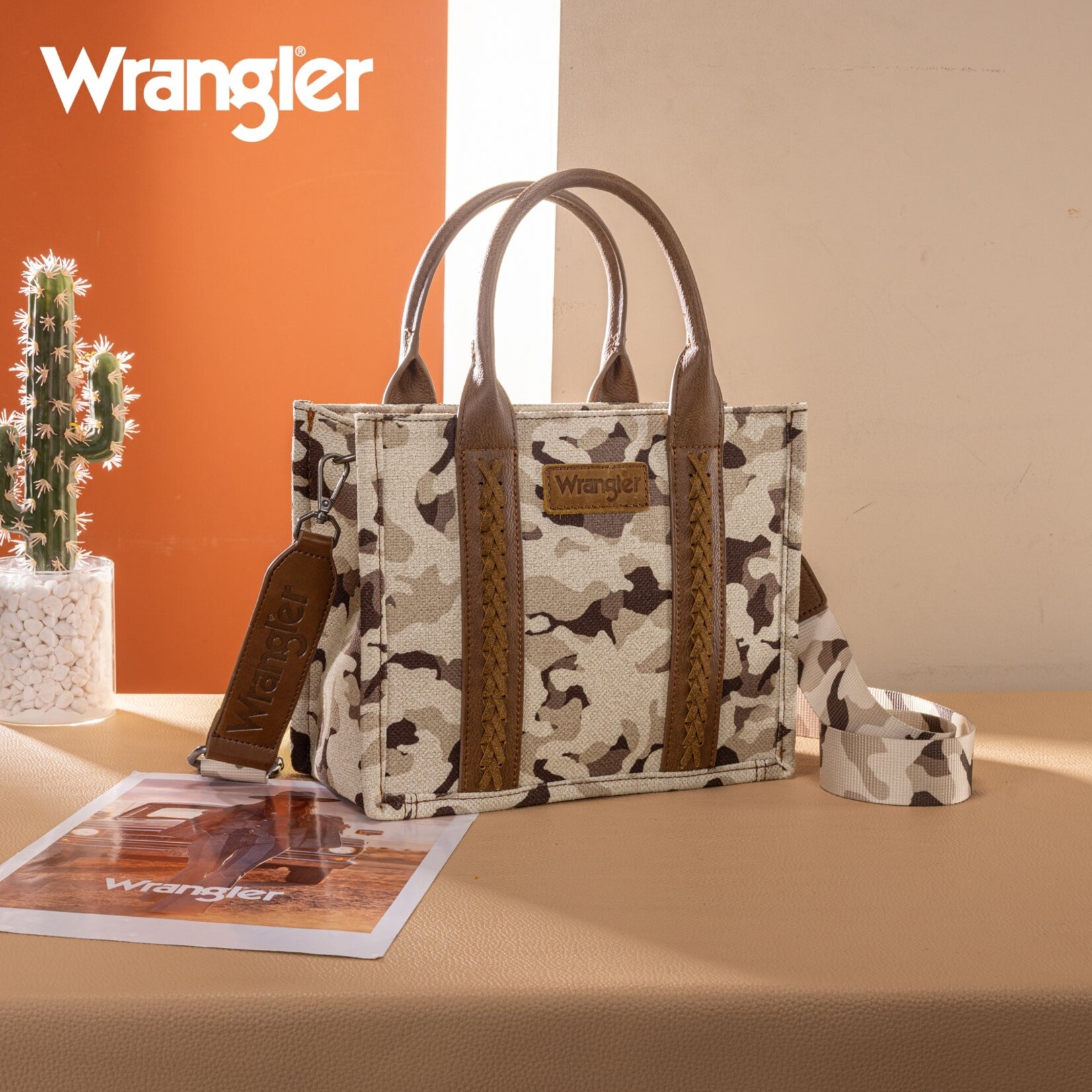 Montana West USA WG286-8120SBR - Brown - Wrangler Camo Print CC Tote / Crossbody