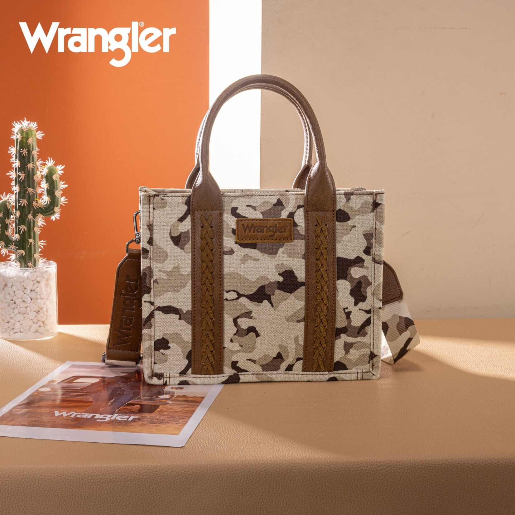 Montana West USA WG286-8120SBR - Brown - Wrangler Camo Print CC Tote / Crossbody