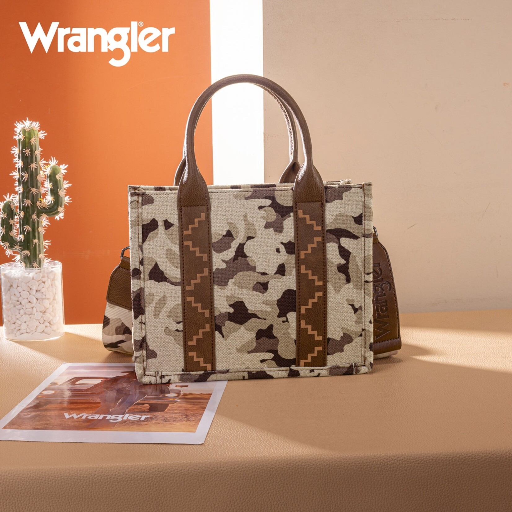 Montana West USA WG286-8120SBR - Brown - Wrangler Camo Print CC Tote / Crossbody