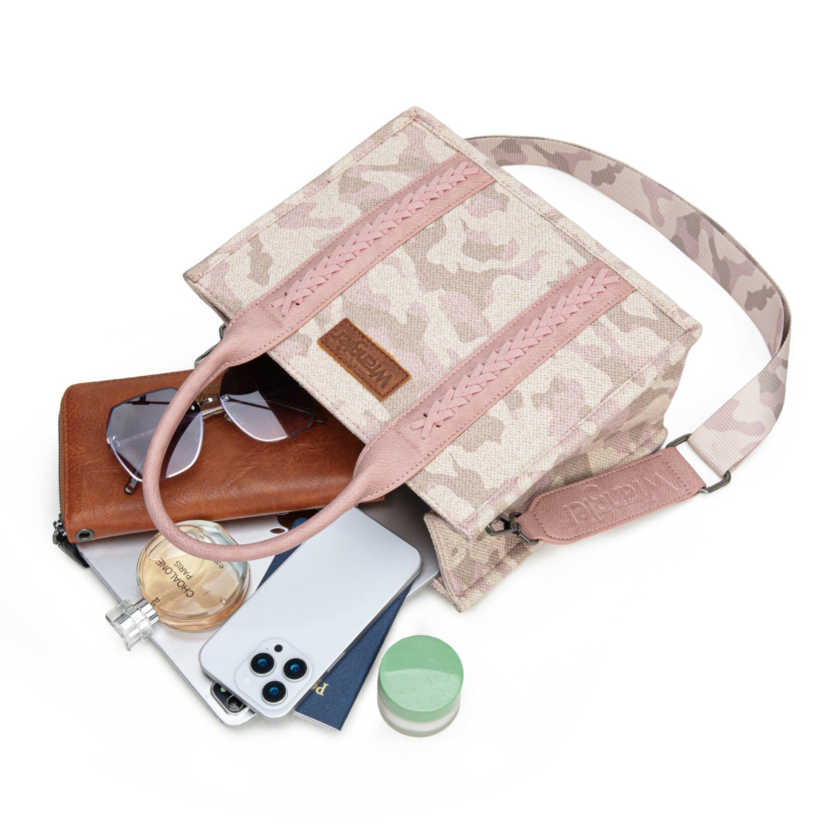 Montana West USA WG286-8120SPK - Pink - Wrangler Camo Print CC Tote / Crossbody