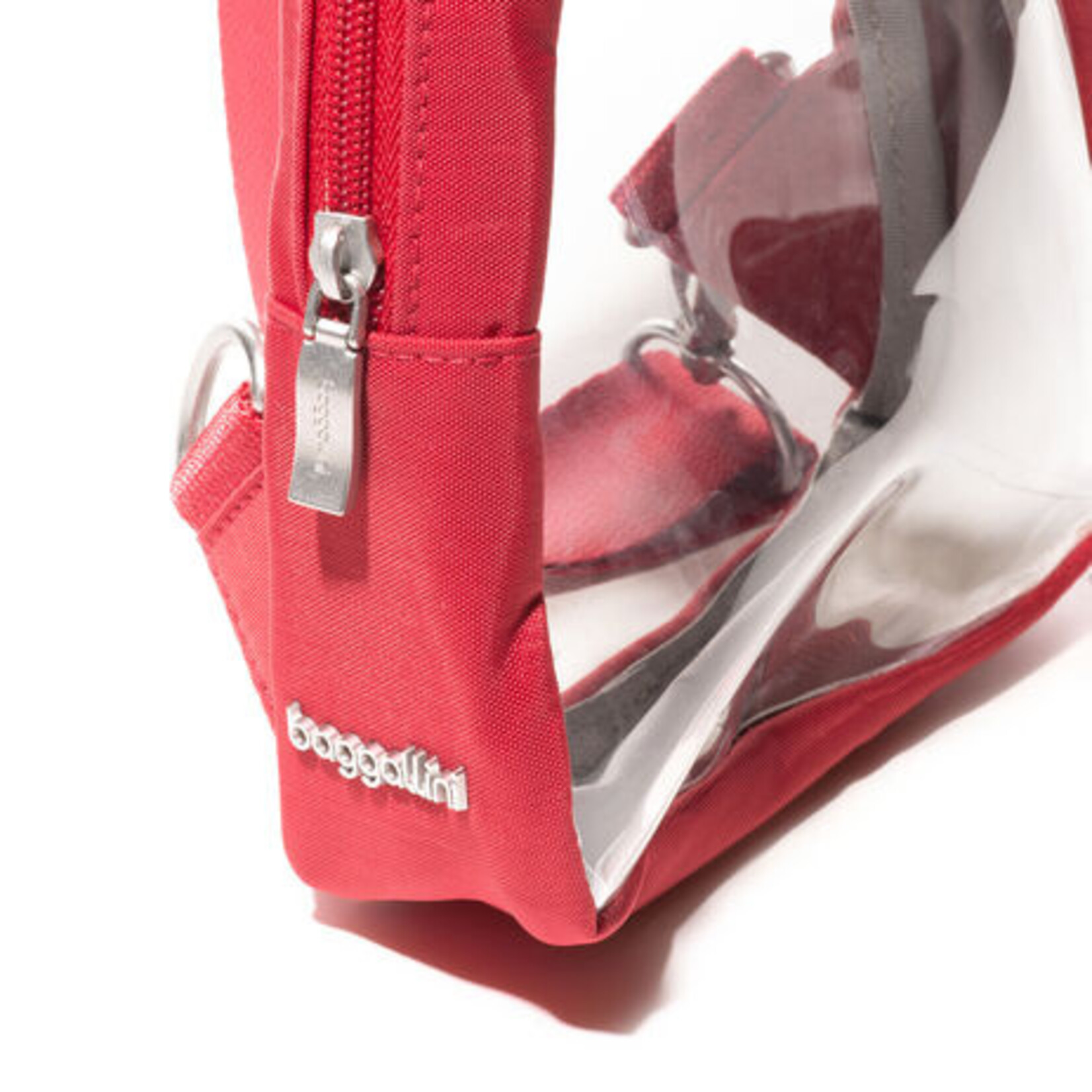 Baggallini Clear Stadium Mini Sling - Red