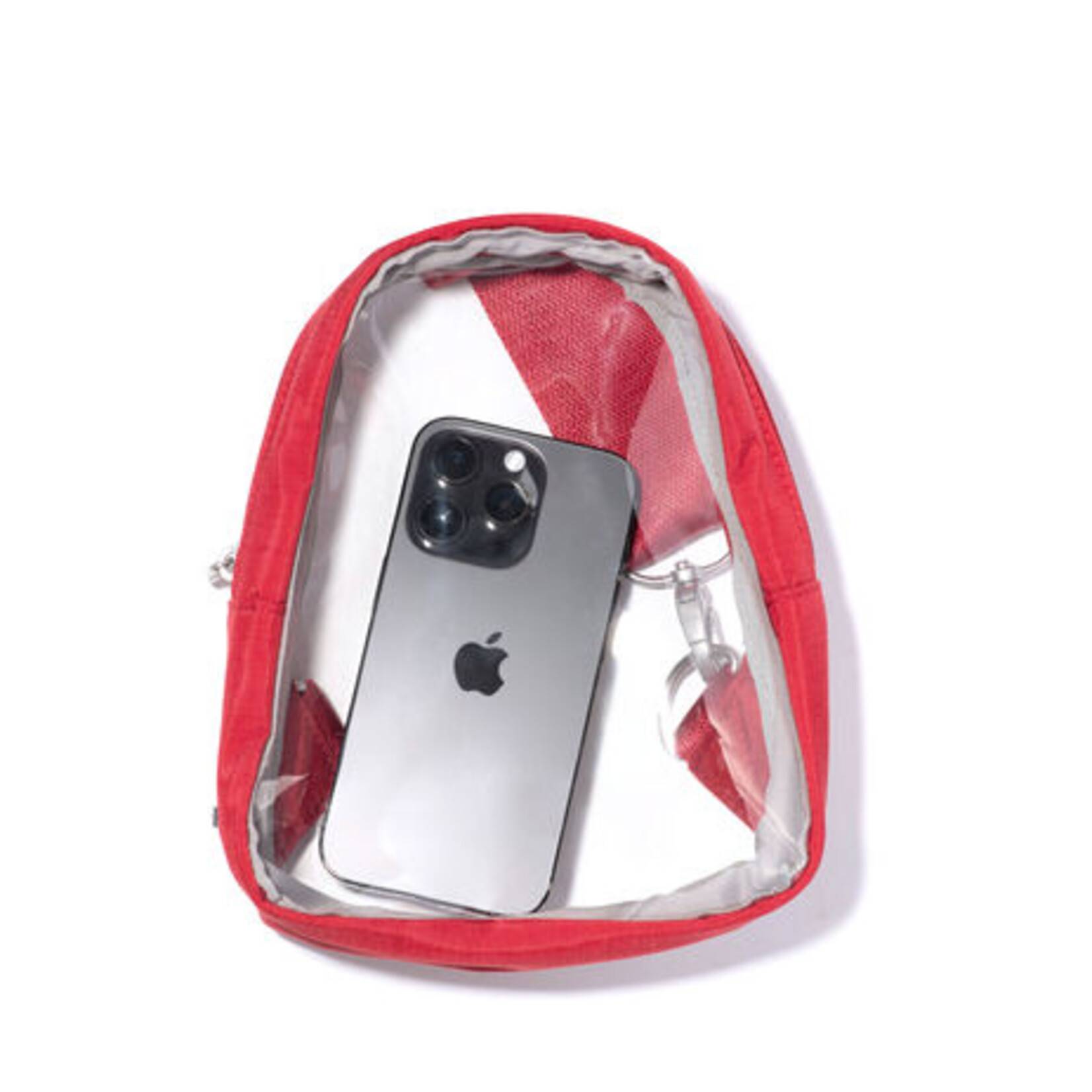 Baggallini Clear Stadium Mini Sling - Red