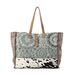 Myra Bags S-1192 Green Floral Print Weekender Bag