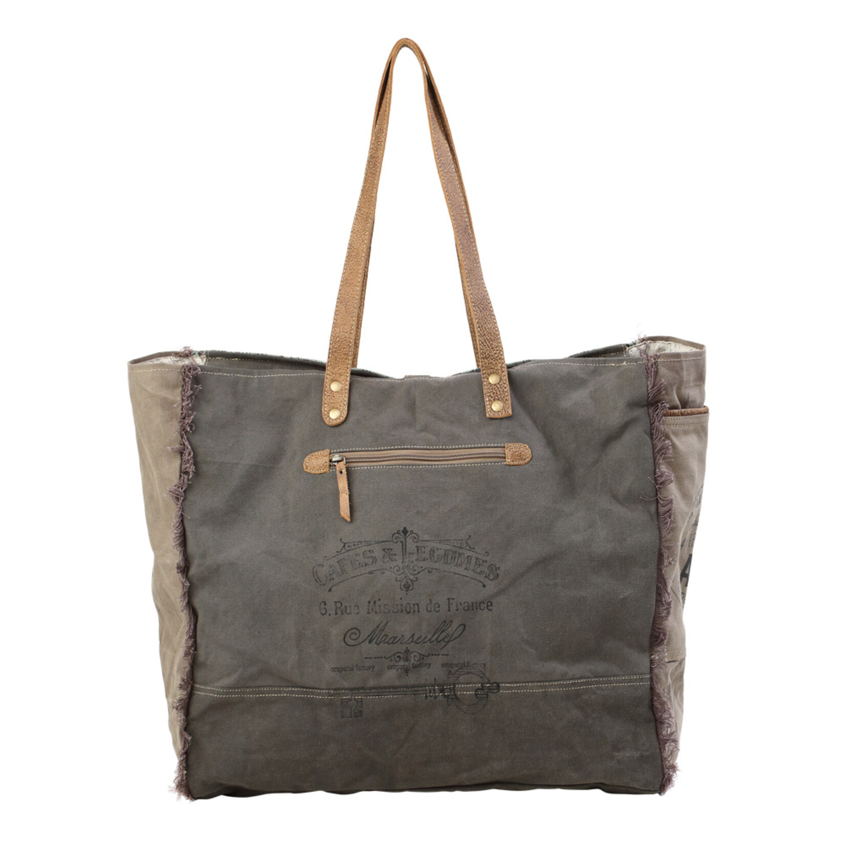 Myra Bags S-1192 Green Floral Print Weekender Bag