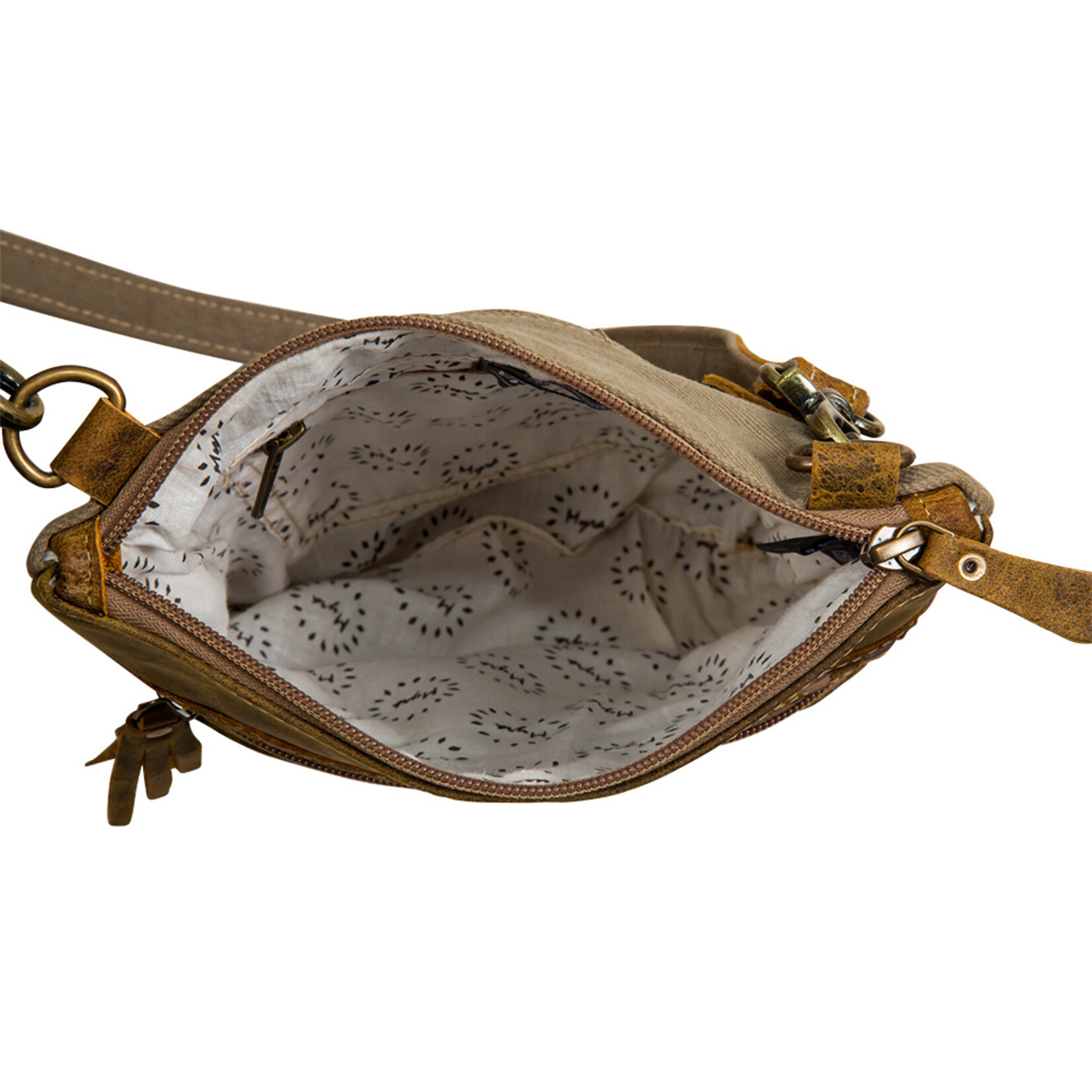 Myra Bags S-7353 Sand Weaver Crossbody Bag