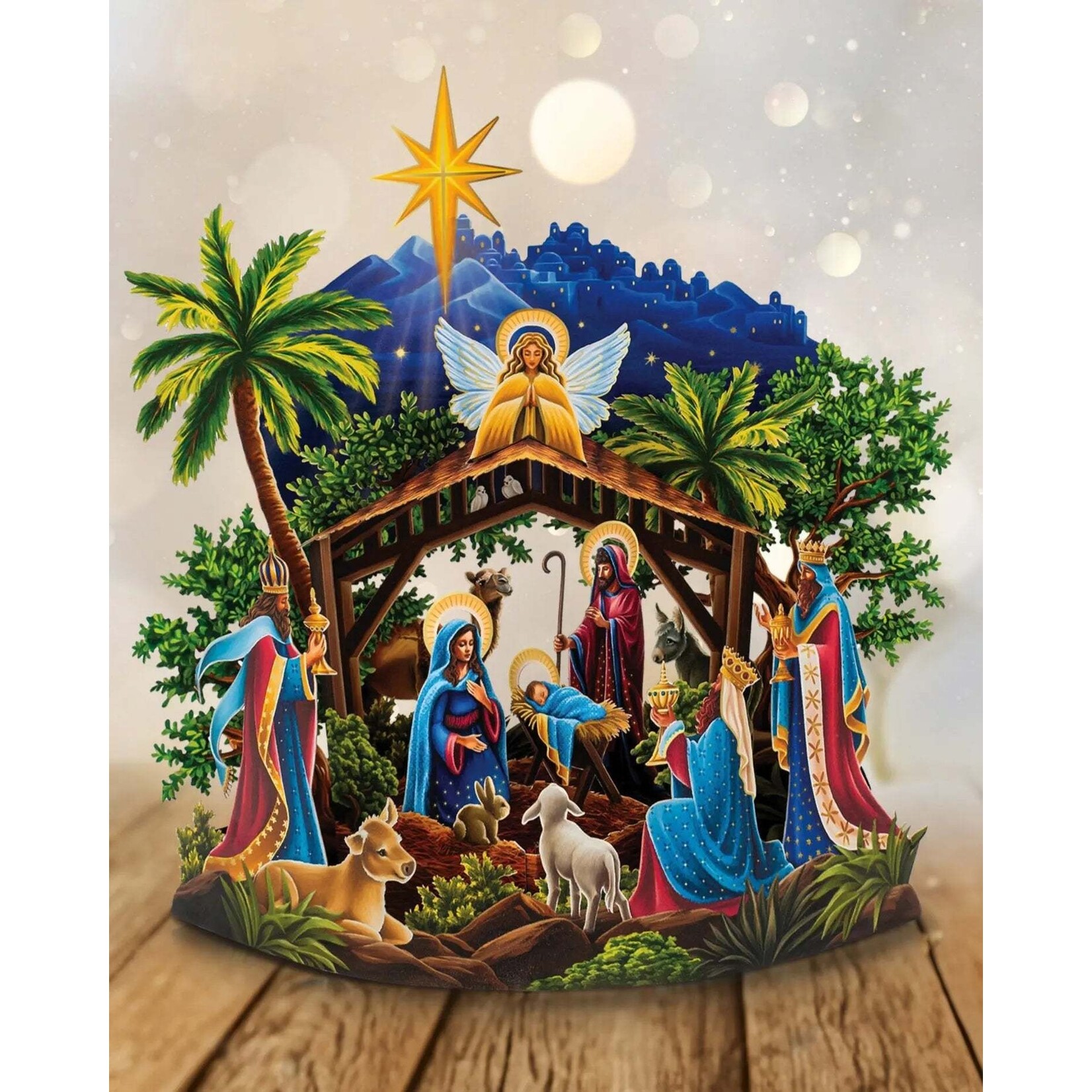 FreshCut Paper 7109 Starlit Nativity Pop-Up Card