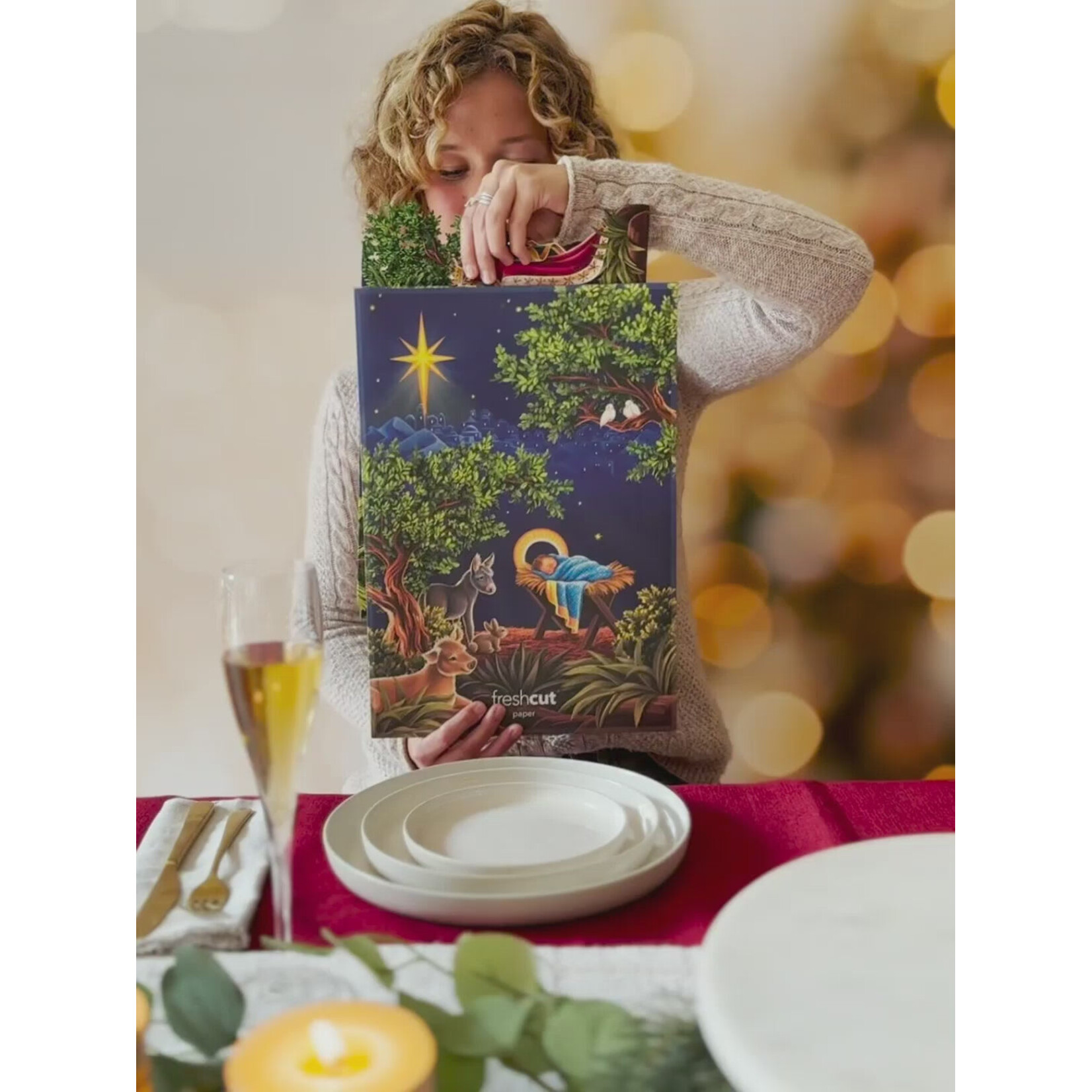 FreshCut Paper 7109 Starlit Nativity Pop-Up Card