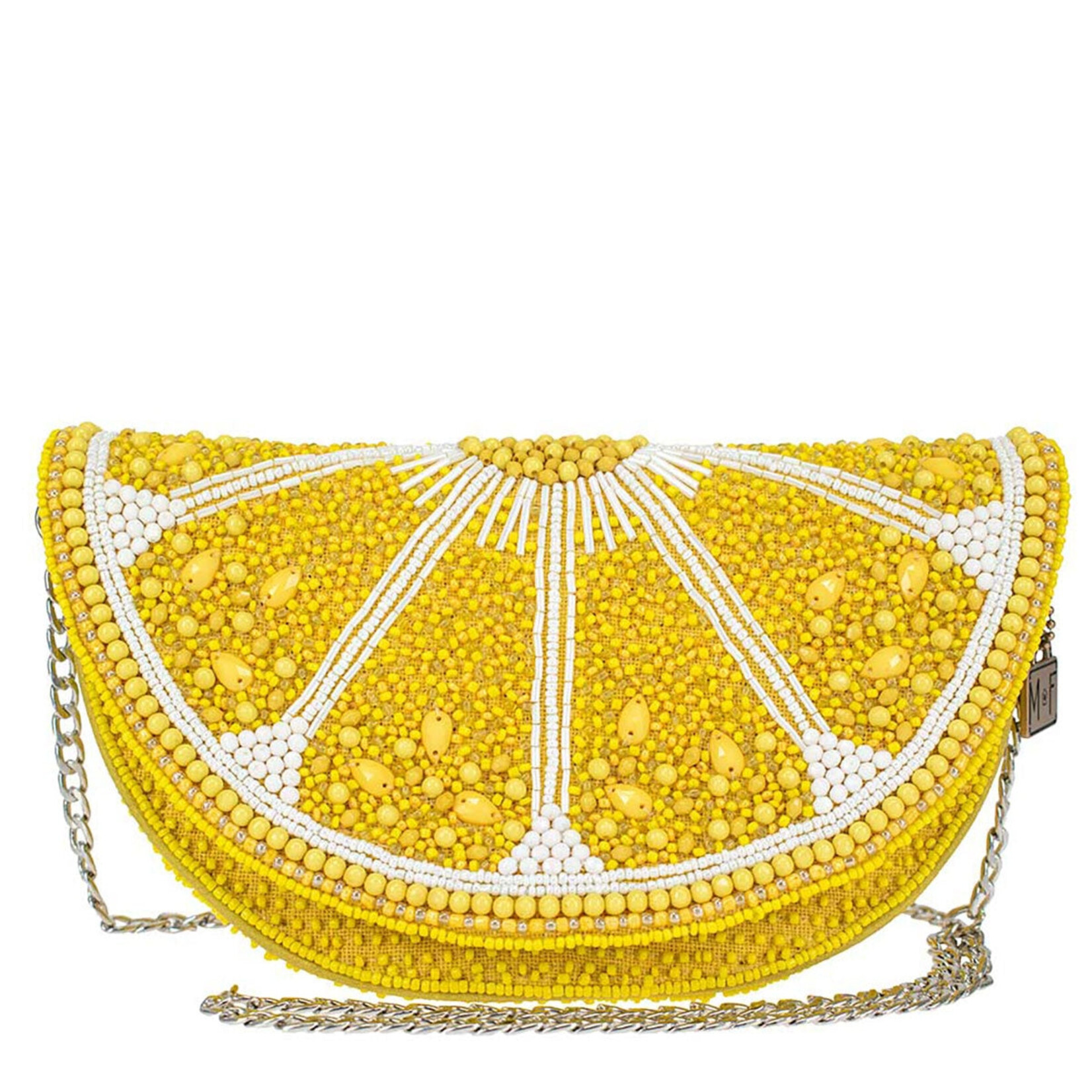 Mary Frances Accessories BAG N516 Tart Beaded Lemon Crossbody Handbag