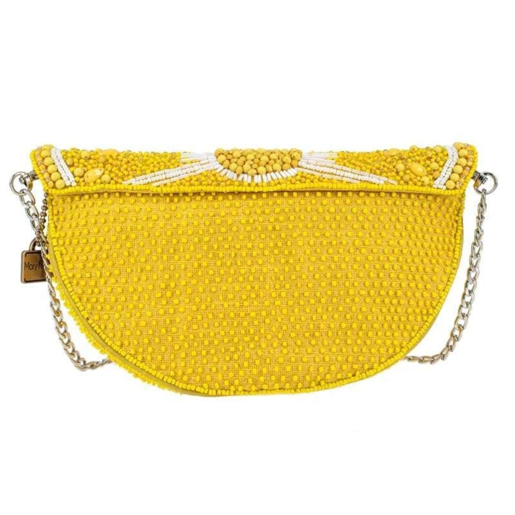 Mary Frances Accessories BAG N516 Tart Beaded Lemon Crossbody Handbag
