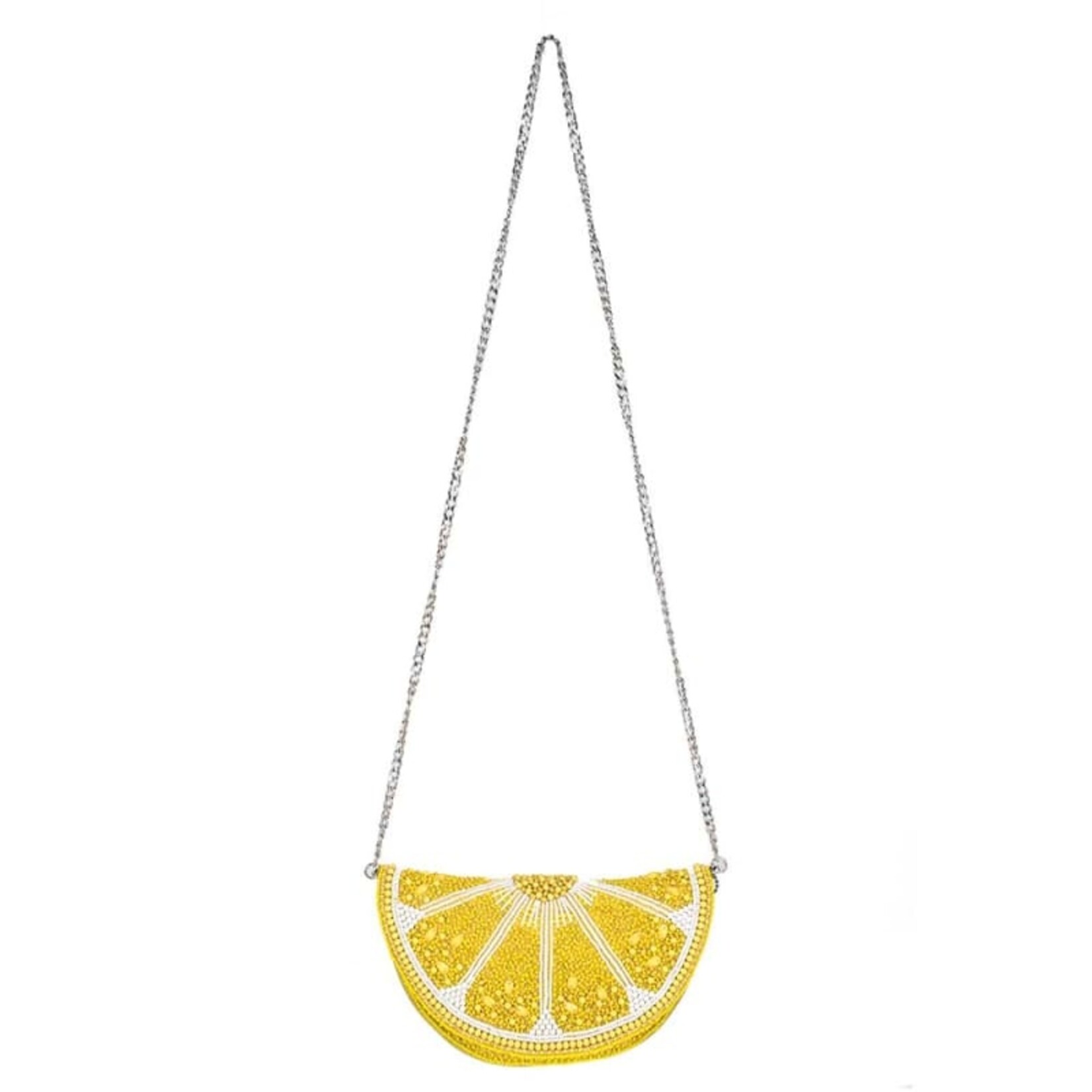 Mary Frances Accessories BAG N516 Tart Beaded Lemon Crossbody Handbag
