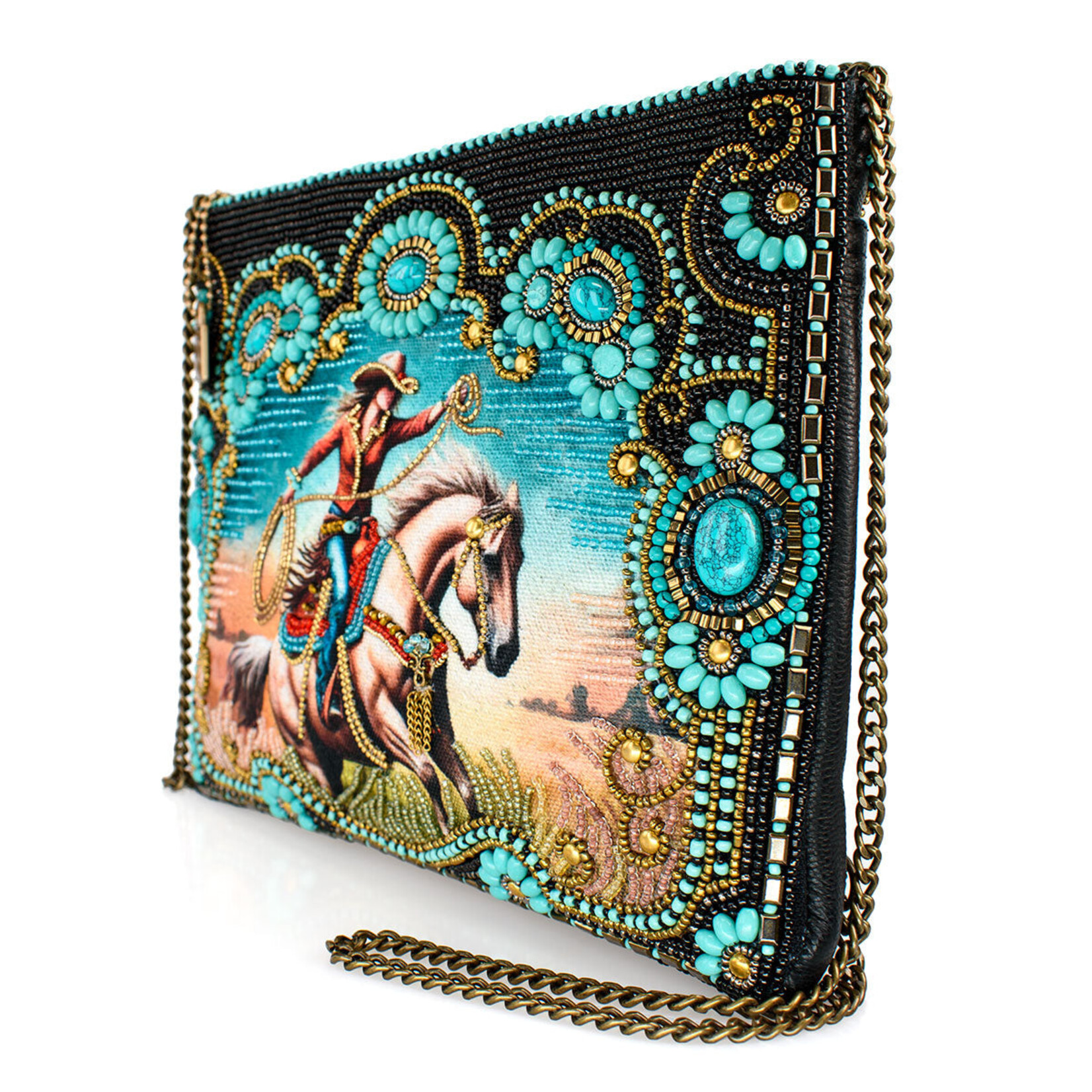 Mary Frances Accessories BAG S002-515 Cowgirl Beaded & Embroidered Western Crossbody