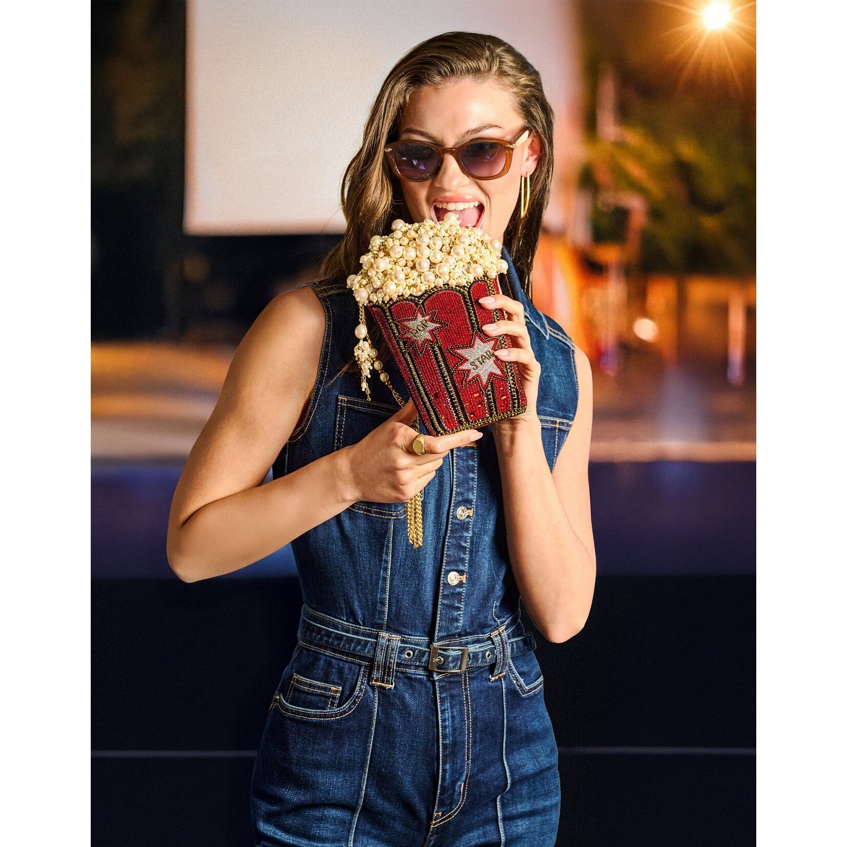 Mary Frances Accessories BAG S002-597 Movie Night Popcorn Bucket Handbag