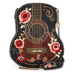 Mary Frances Accessories S002-447 Classical Vibe Beaded Guitar Crossbody Bag