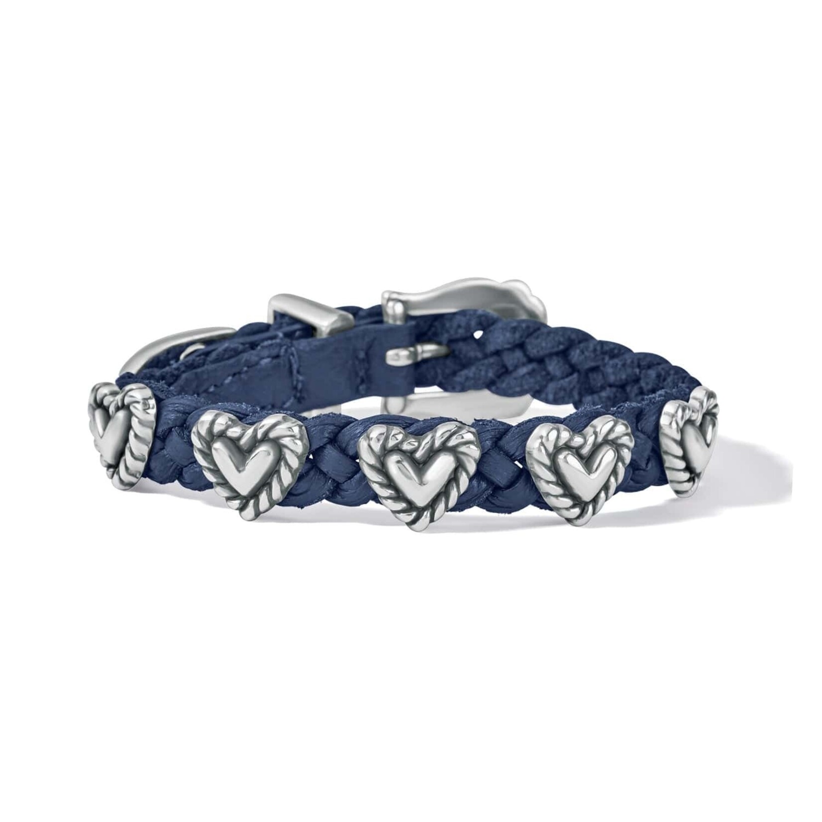 Brighton 07475D Roped Heart Braid Bandit Bracelet - 3/8 French Blue