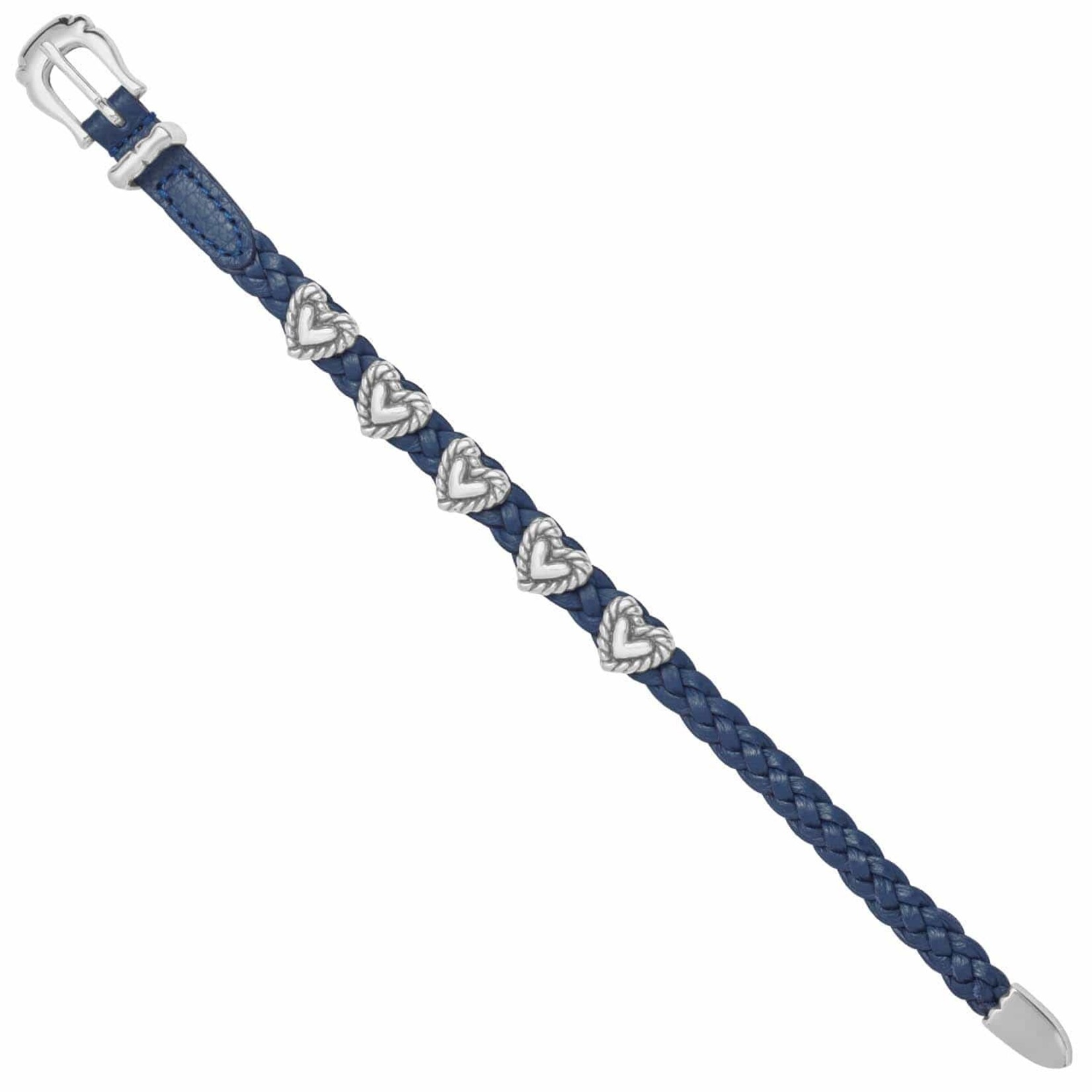 Brighton 07475D Roped Heart Braid Bandit Bracelet - 3/8 French Blue