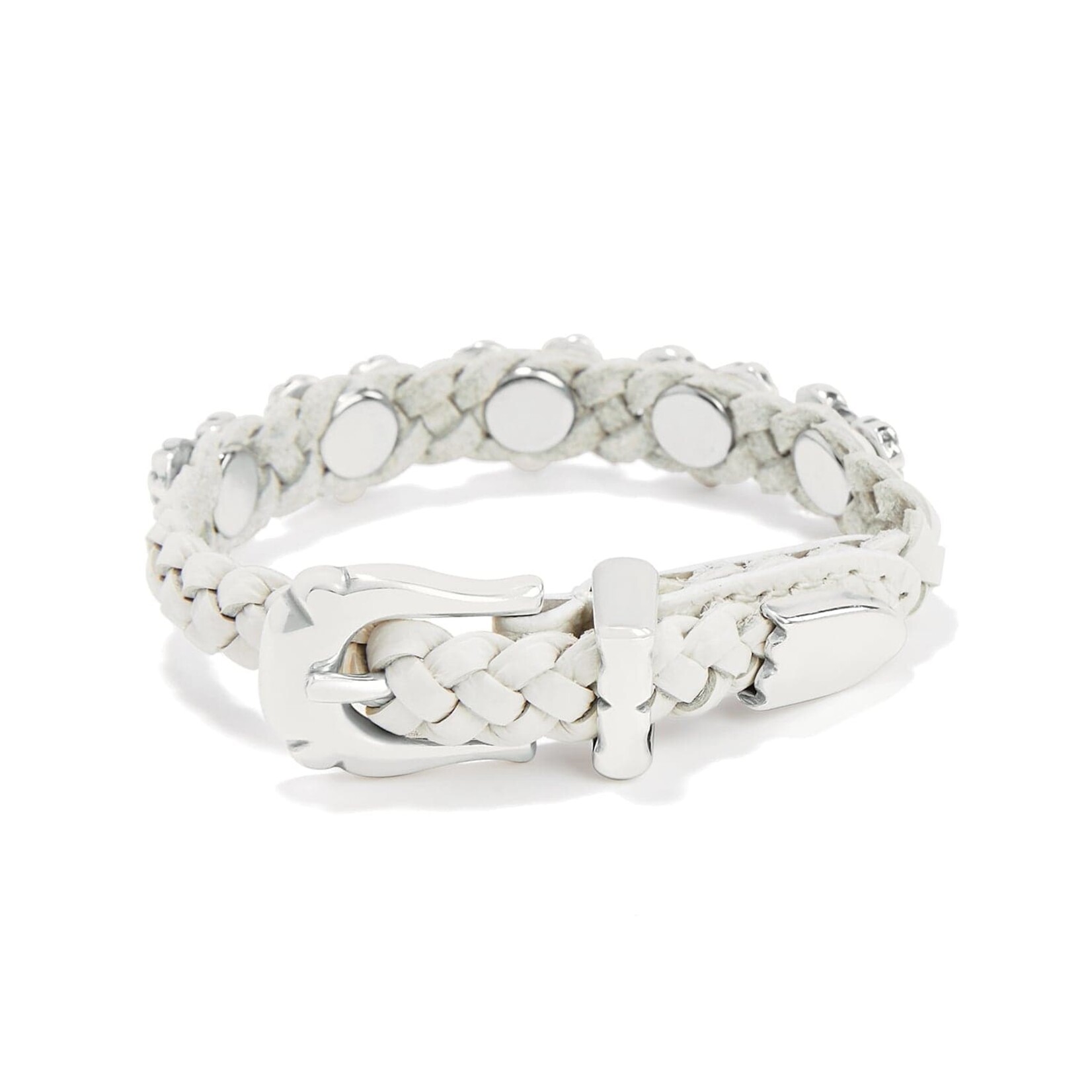 Brighton 07475J Roped Heart Braid Bandit Bracelet 3/8 White