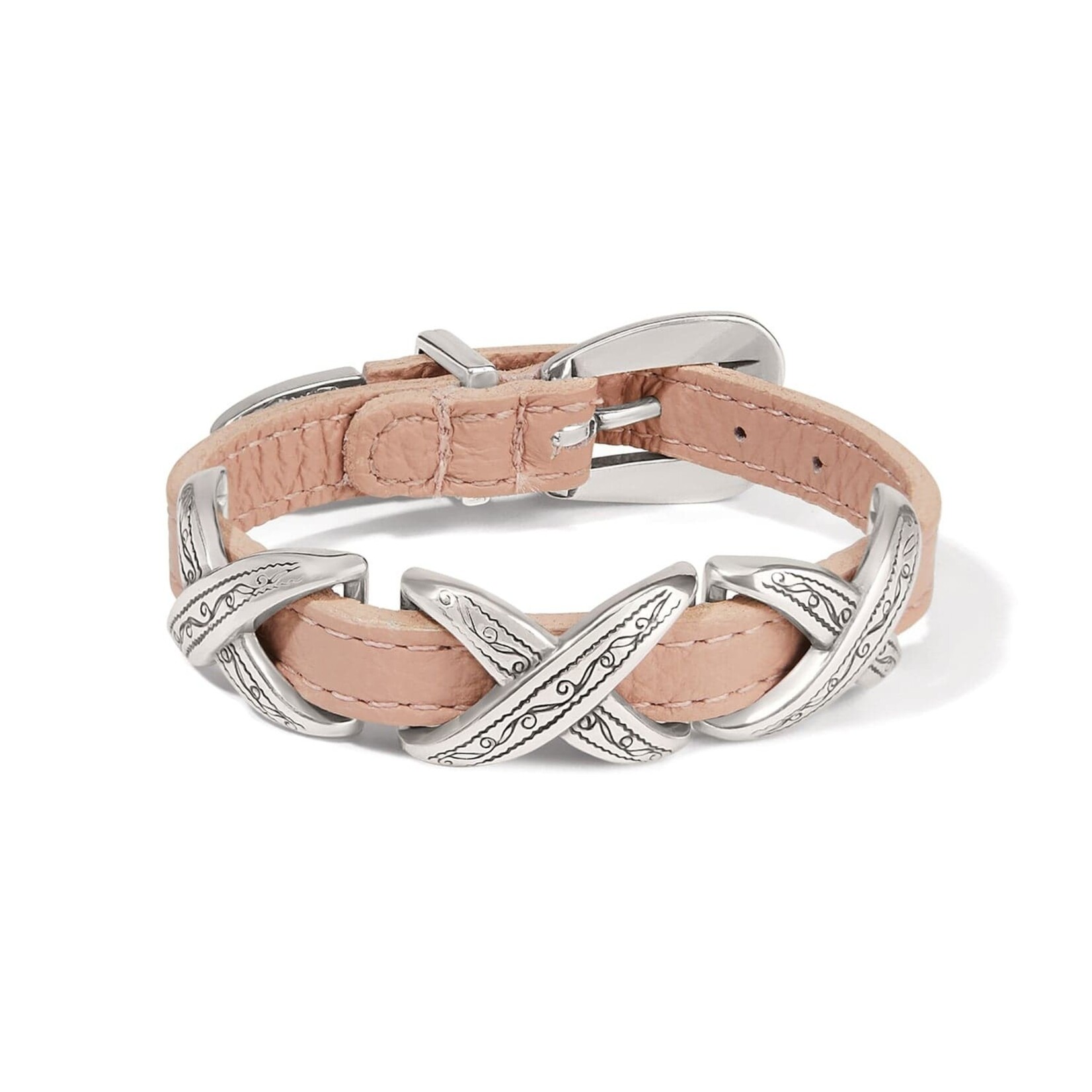 Brighton 07903H Kriss Kross Etched Bandit Bracelet - Pink Sand