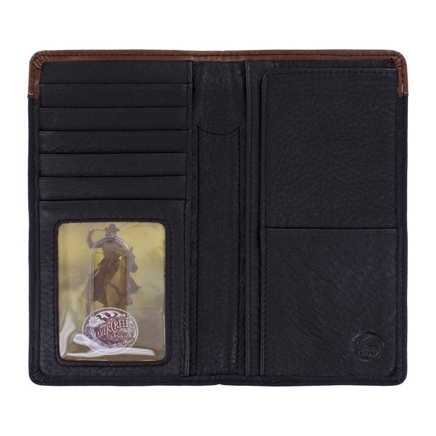 Brighton E80013 Lone Star Checkbook Wallet - Black/Tan